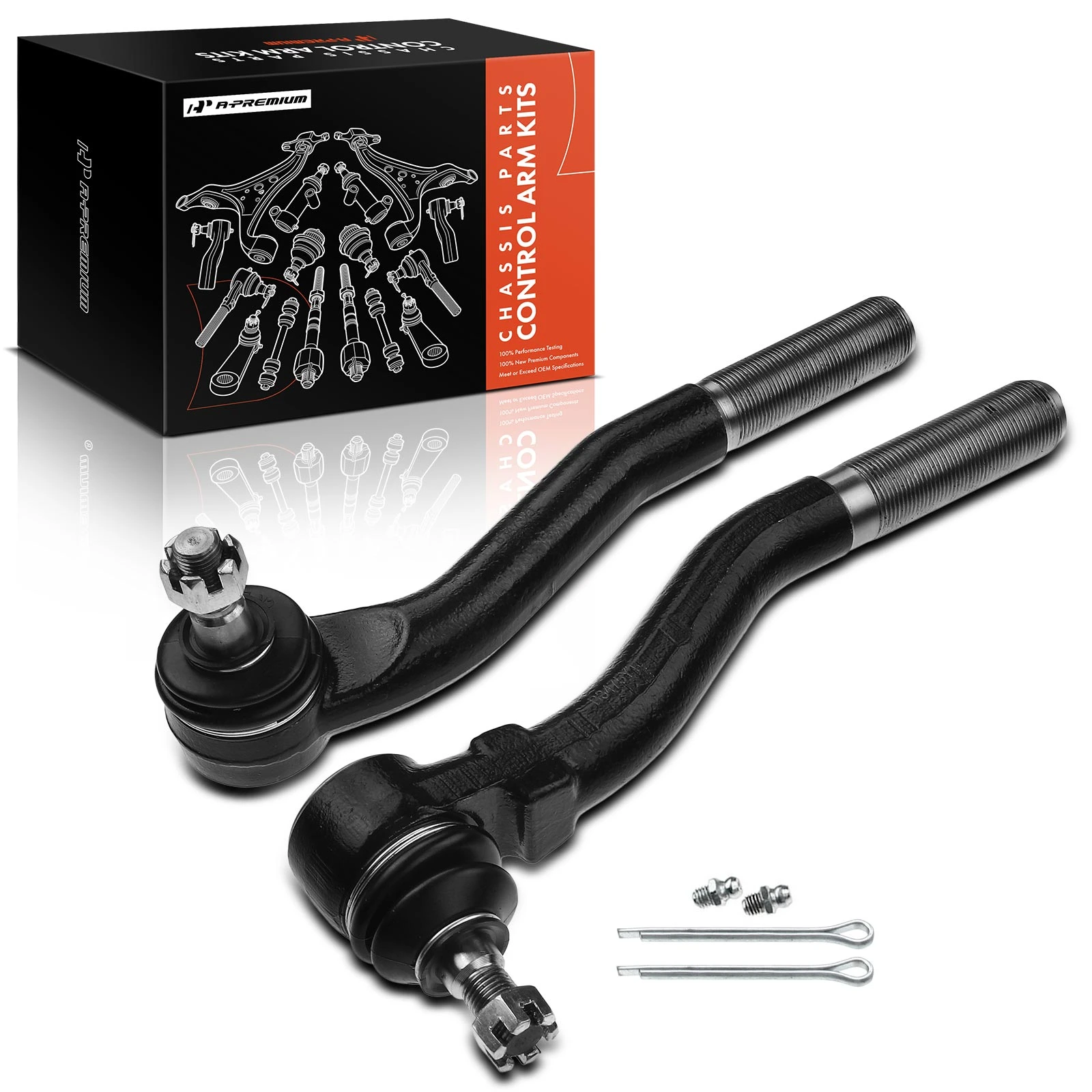 2 Pcs Front Left Outer Steering Tie Rod End