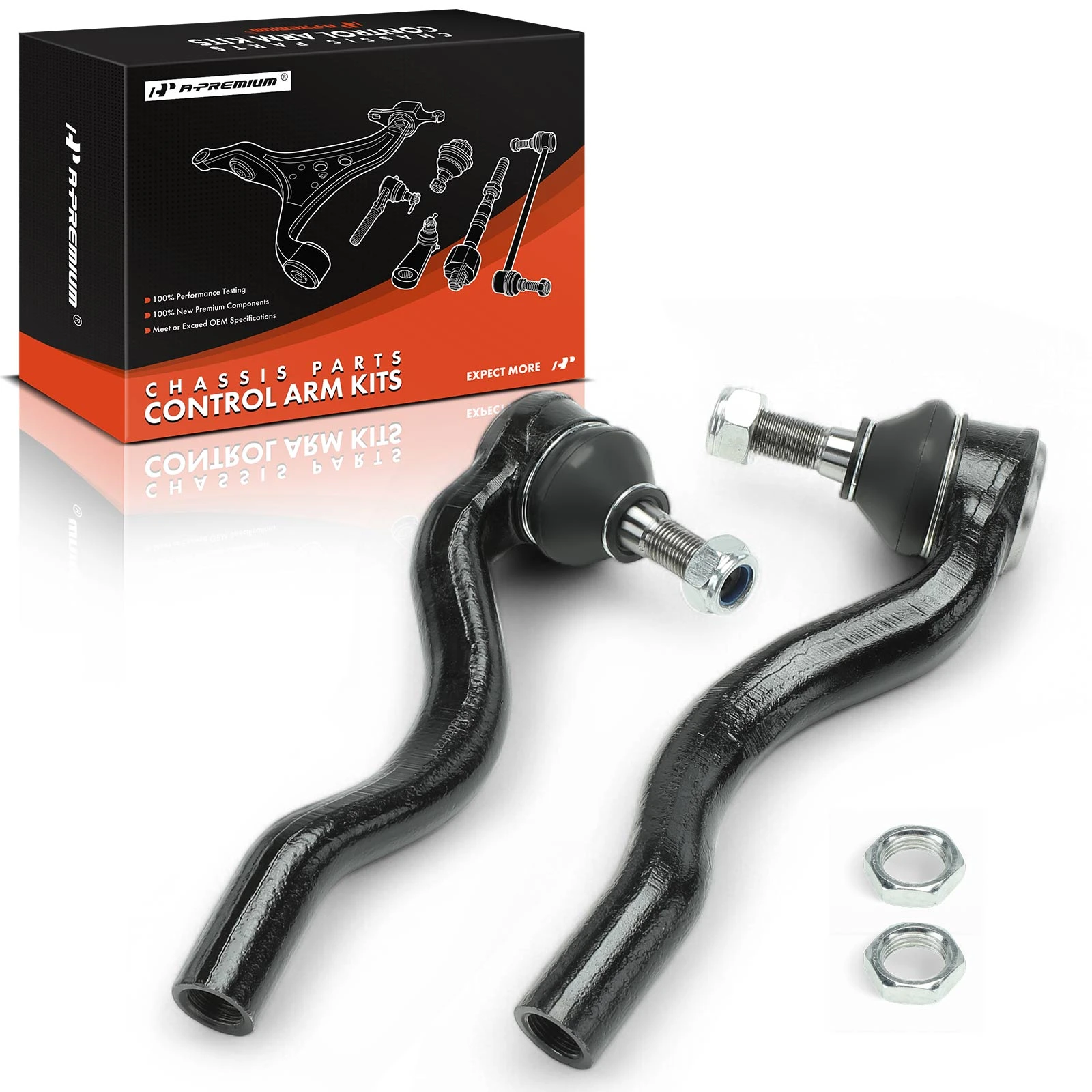 2 Pcs Front Outer Tie Rod End