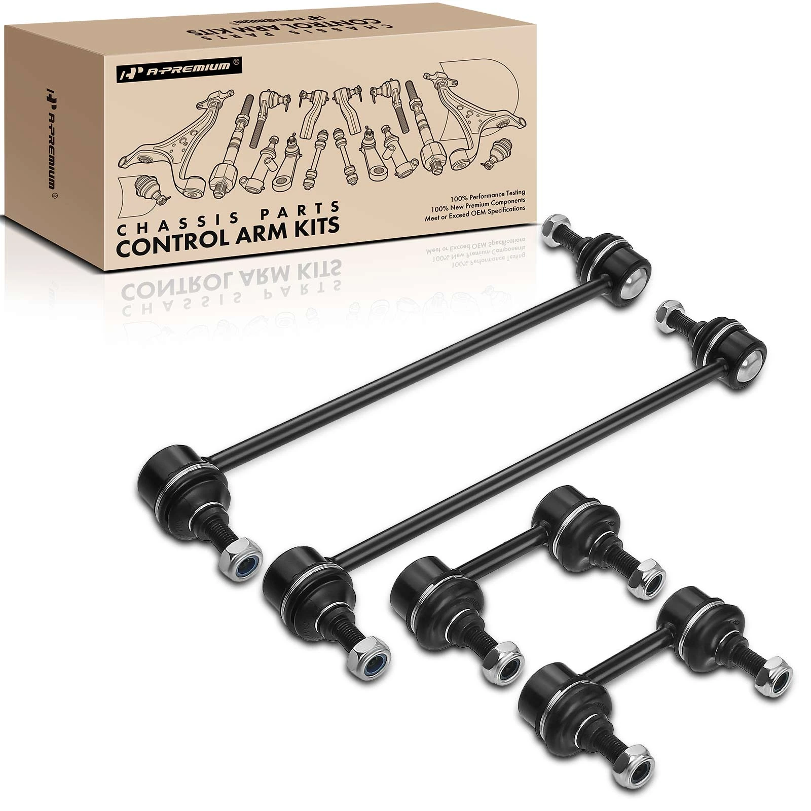 4 Pcs Front & Rear Stabilizer Bar Link