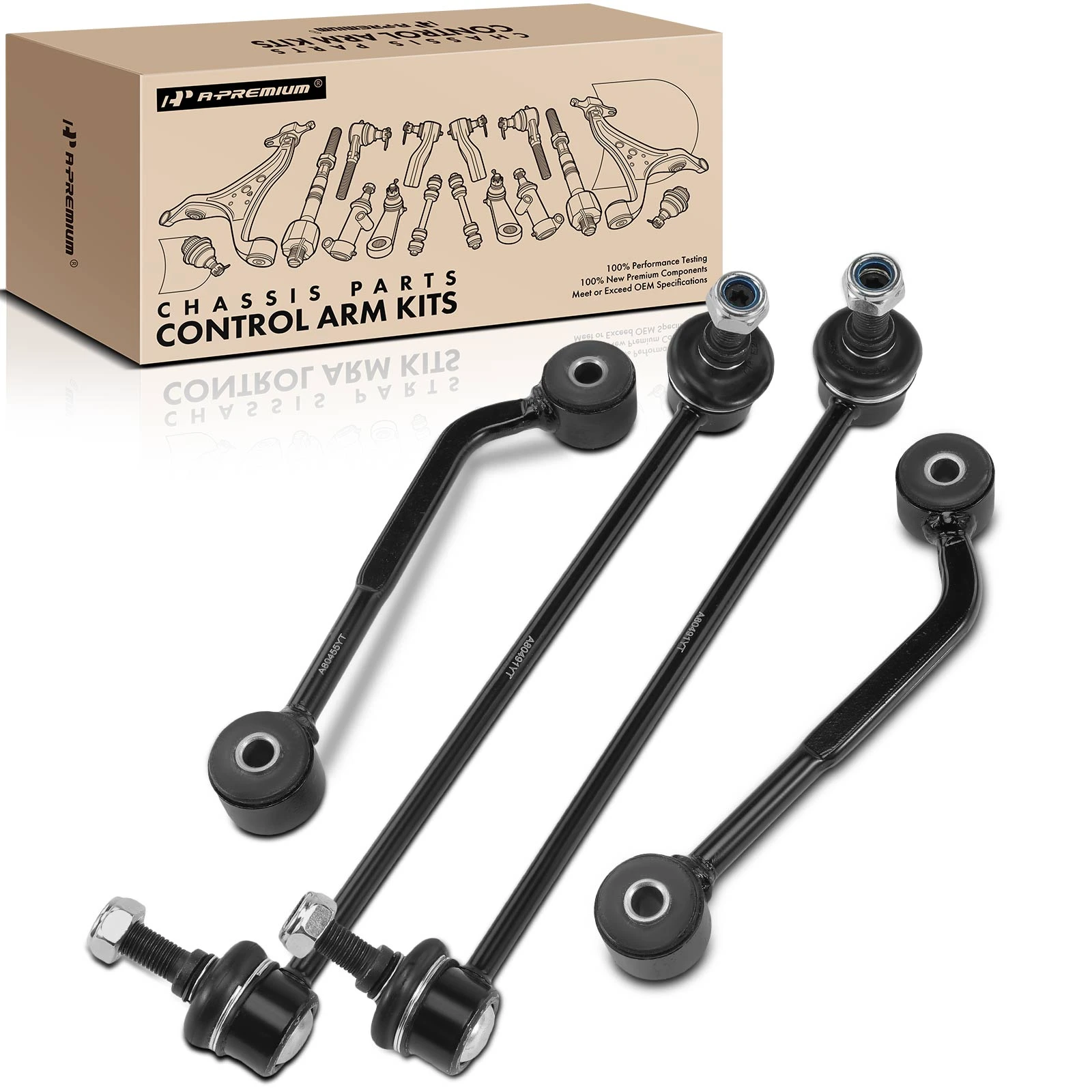 4 Pcs Front & Rear Stabilizer Bar Link