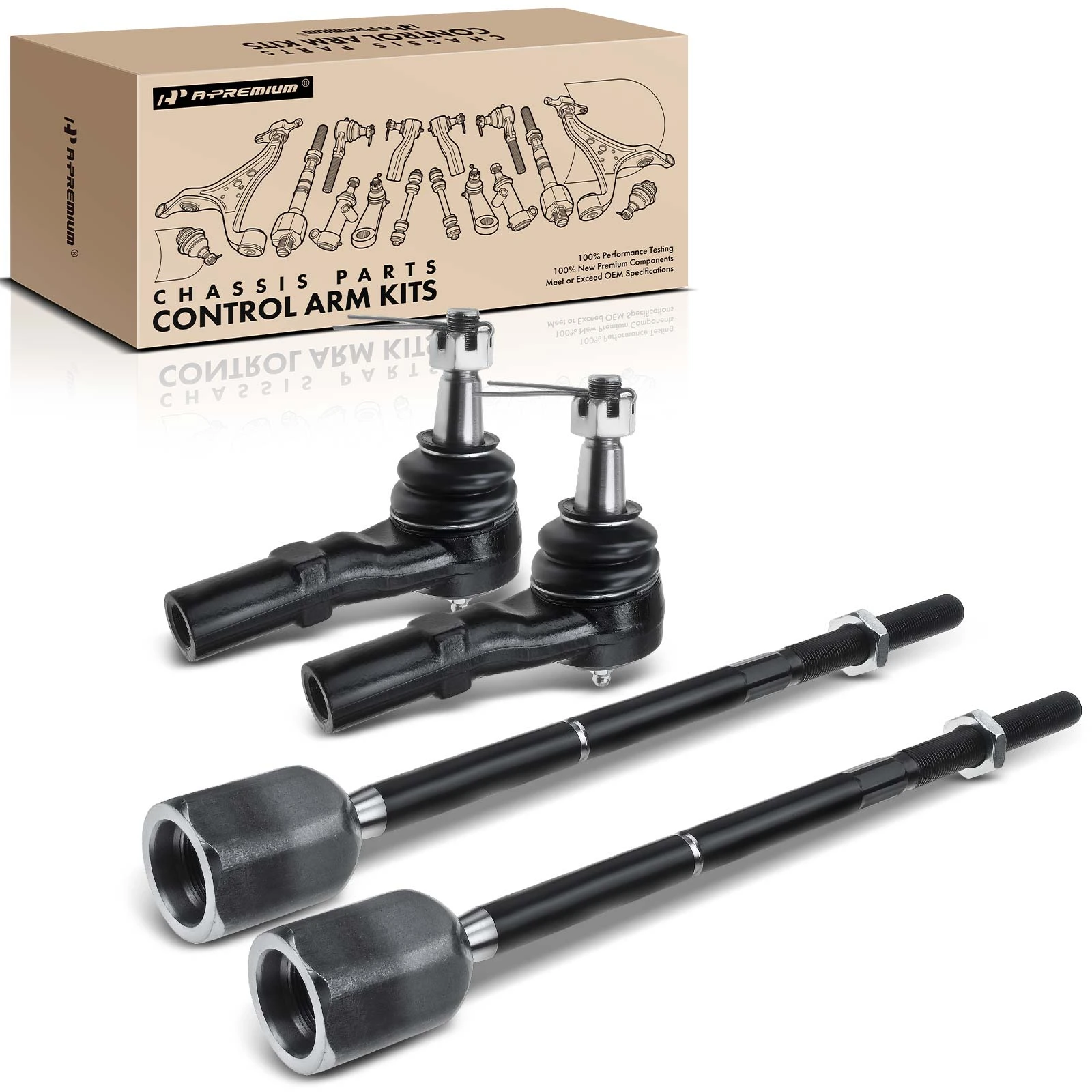 4 Pcs Inner & Outer Tie Rod Ends