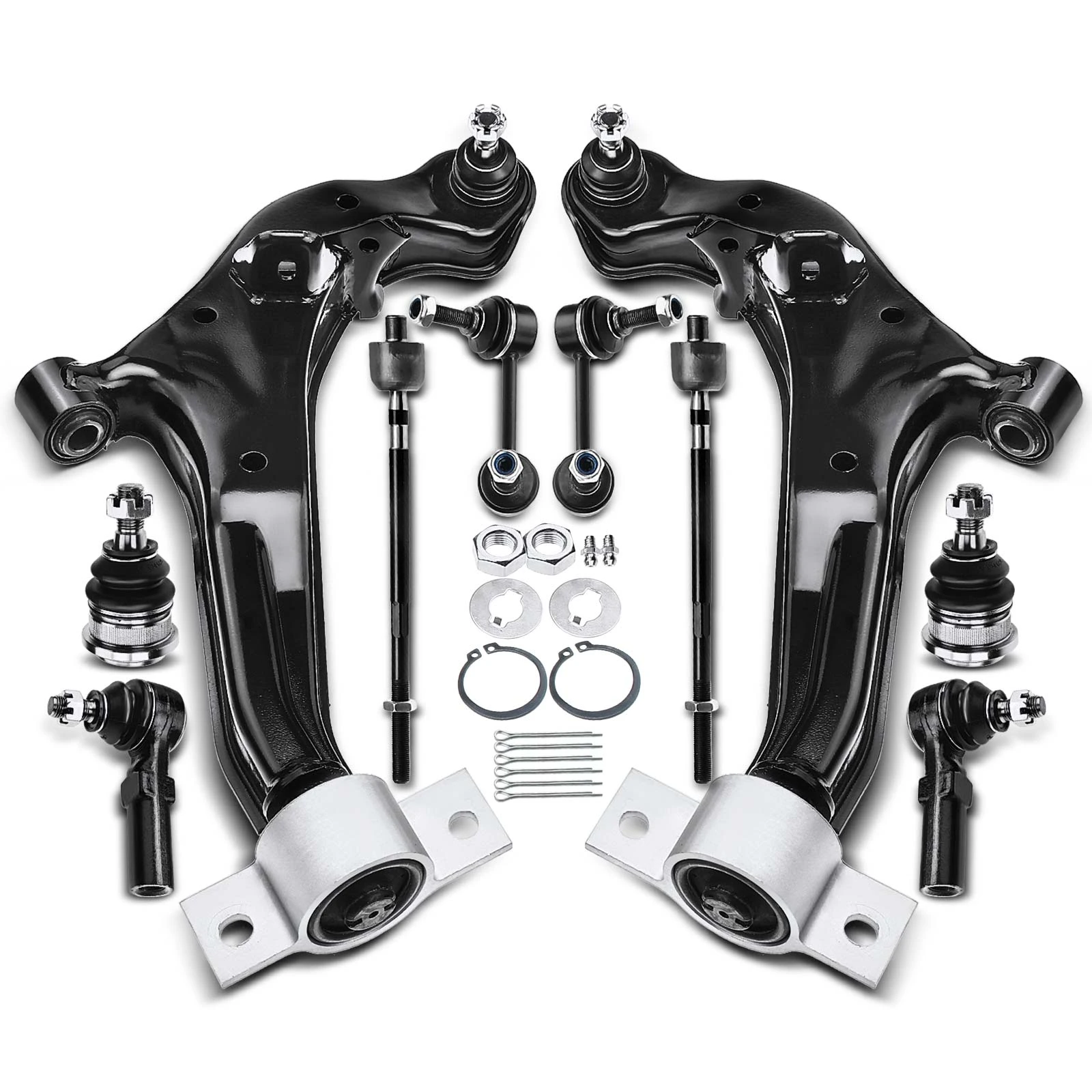 10 Pcs Front Control Arm with Ball Joint Stabilizer Bar Link