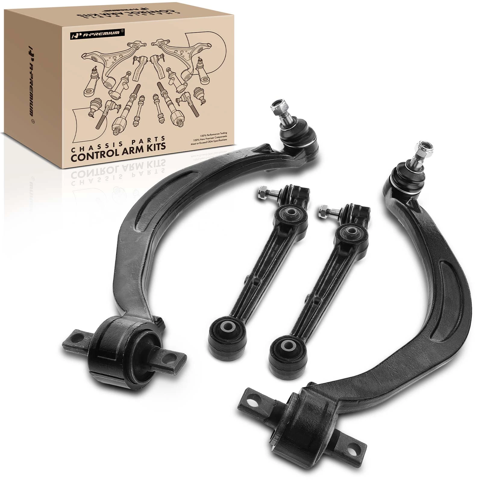 1995-1998 Eagle Talon 4pc Control Arm and Ball Joint Kit, Front Side with Ball Joint A-Premium APCA2586