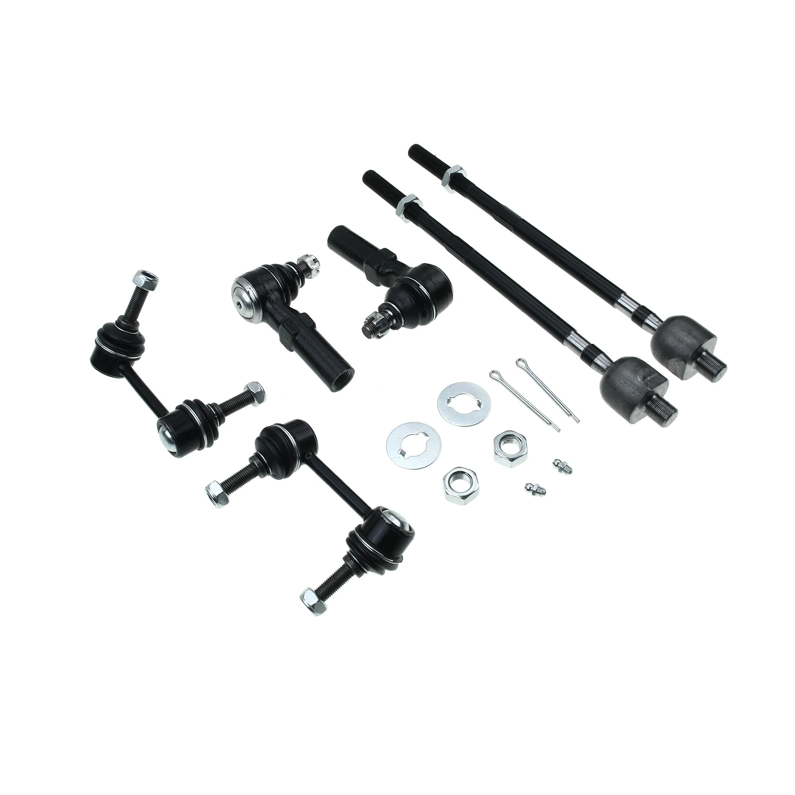 6 Pcs Front Inner & Outer Tie Rod End Sway Bar