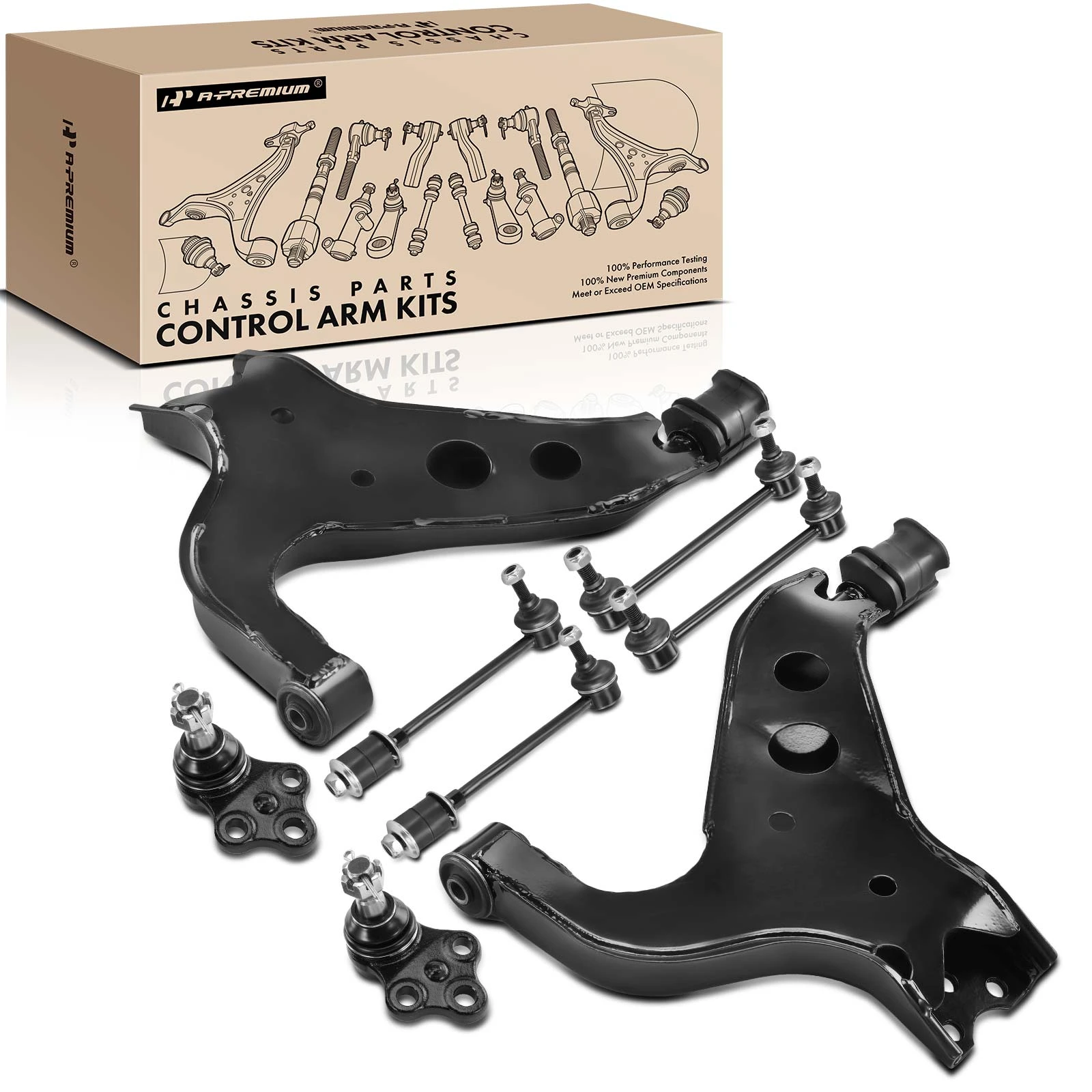 8 Pcs Control Arm Ball Joint Stabilizer Bar Link