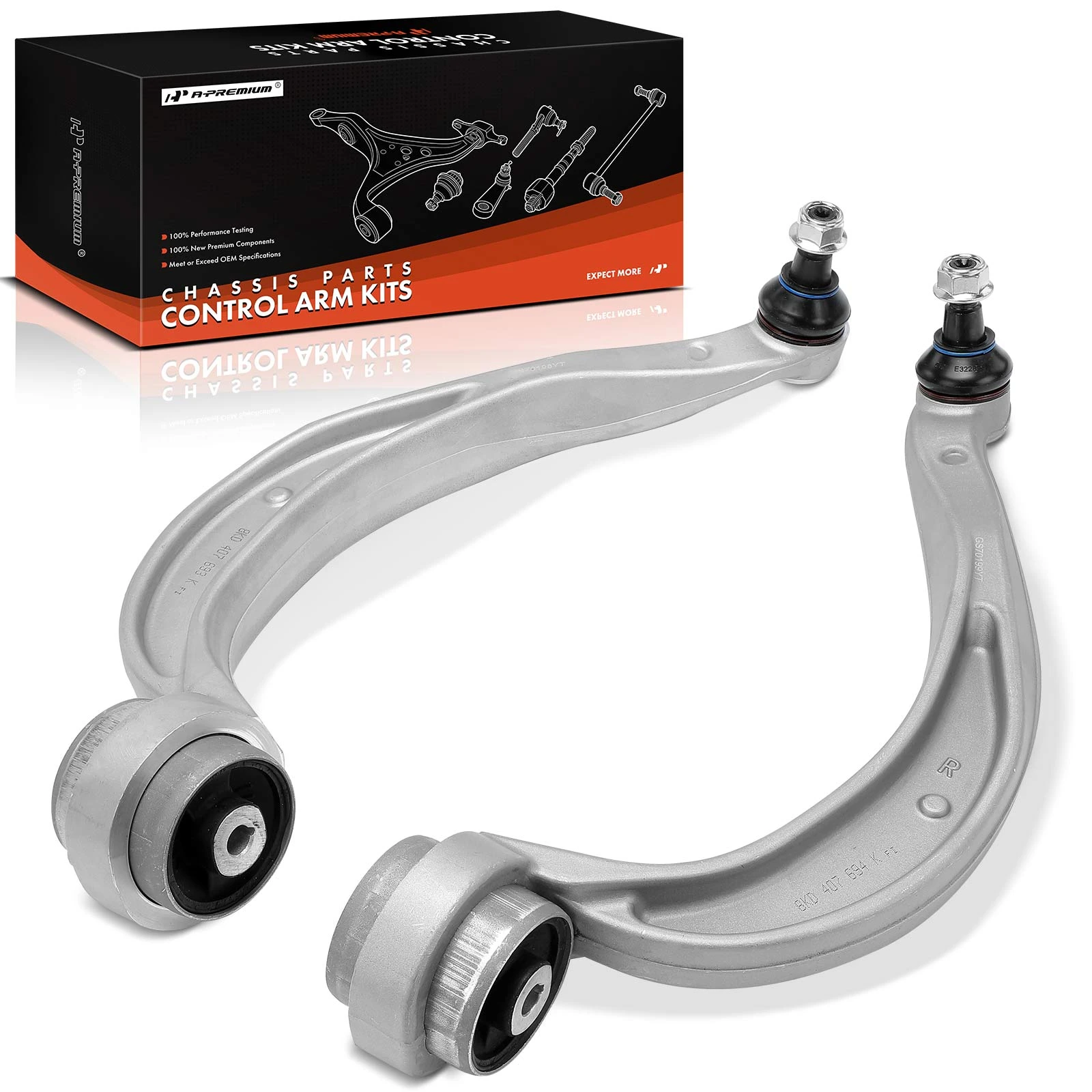 2010-2016 Audi S4 2-Pc Control Arm and Ball Joint Kit, Front Driver & Passenger Lower Rearward with Ball Joint A-Premium APCA7775