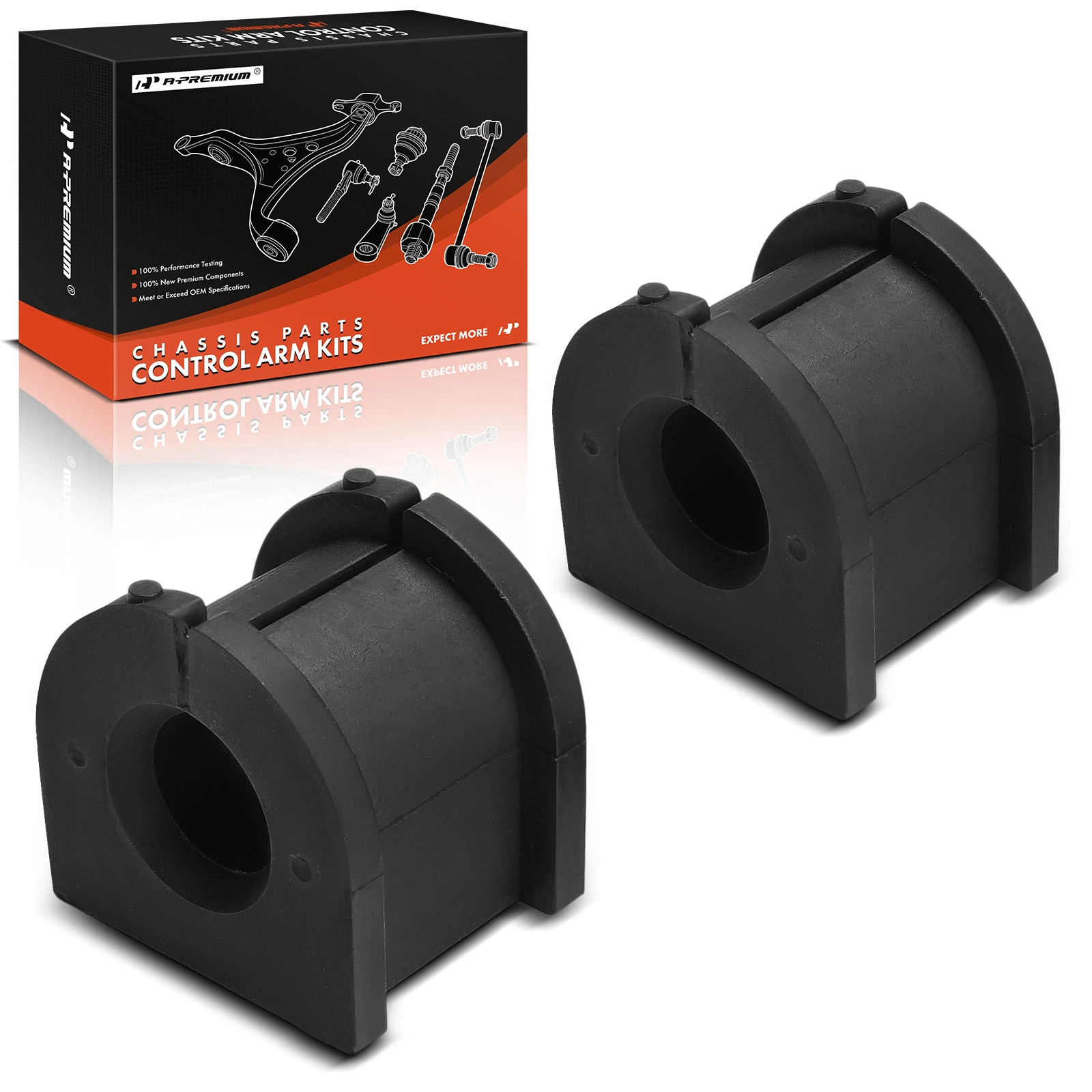 2005-2017 Mitsubishi Lancer 2-Pc Sway Bar Bushing, Rear Driver & Passenger A-Premium APCA9751