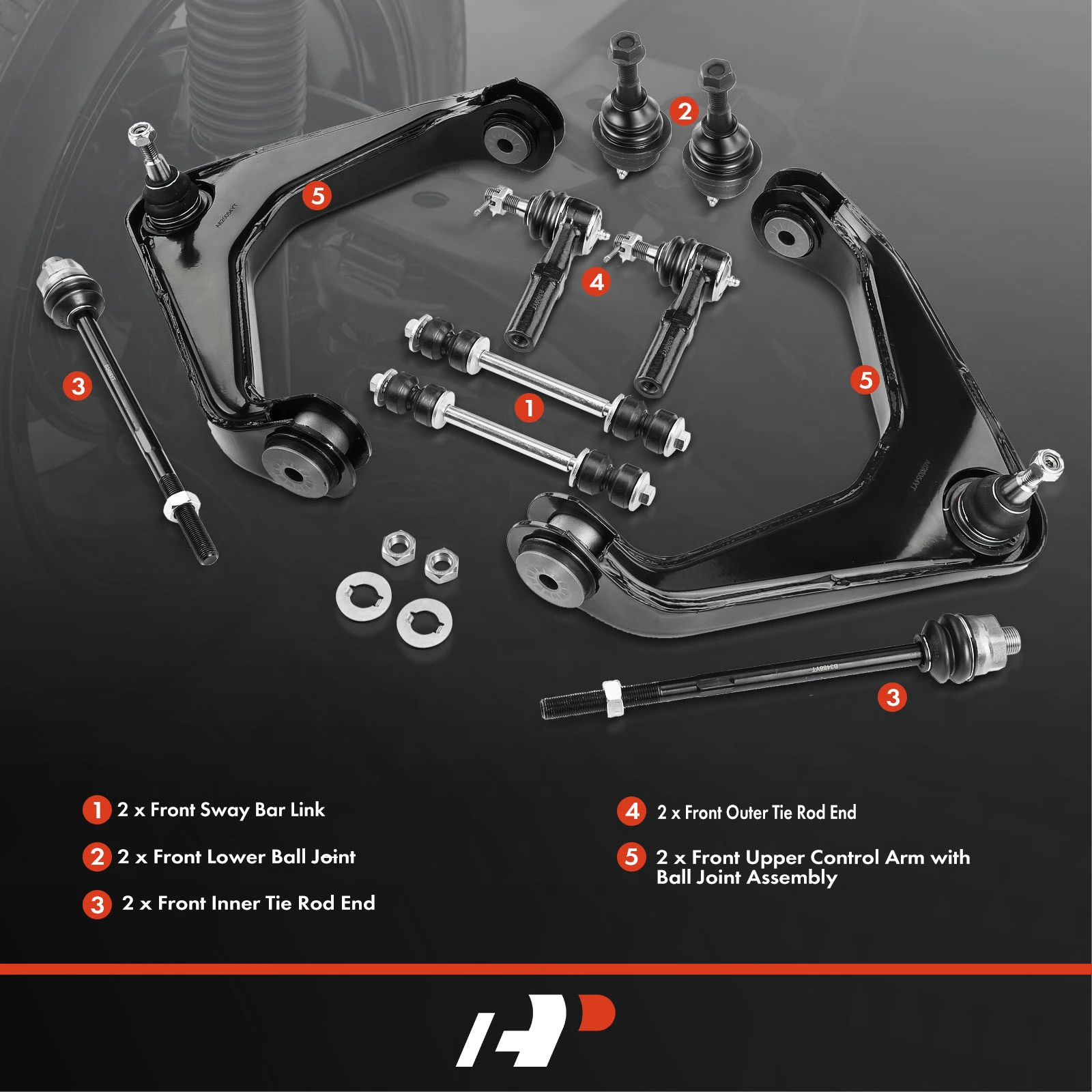 Front End Parts 2-Pack Front Sway Bar Linkages For Toyota Sienna 2004-2010 - Non-Greasable Suspension Stabilizer Links Sienna Front End Suspension Parts - Foto 12