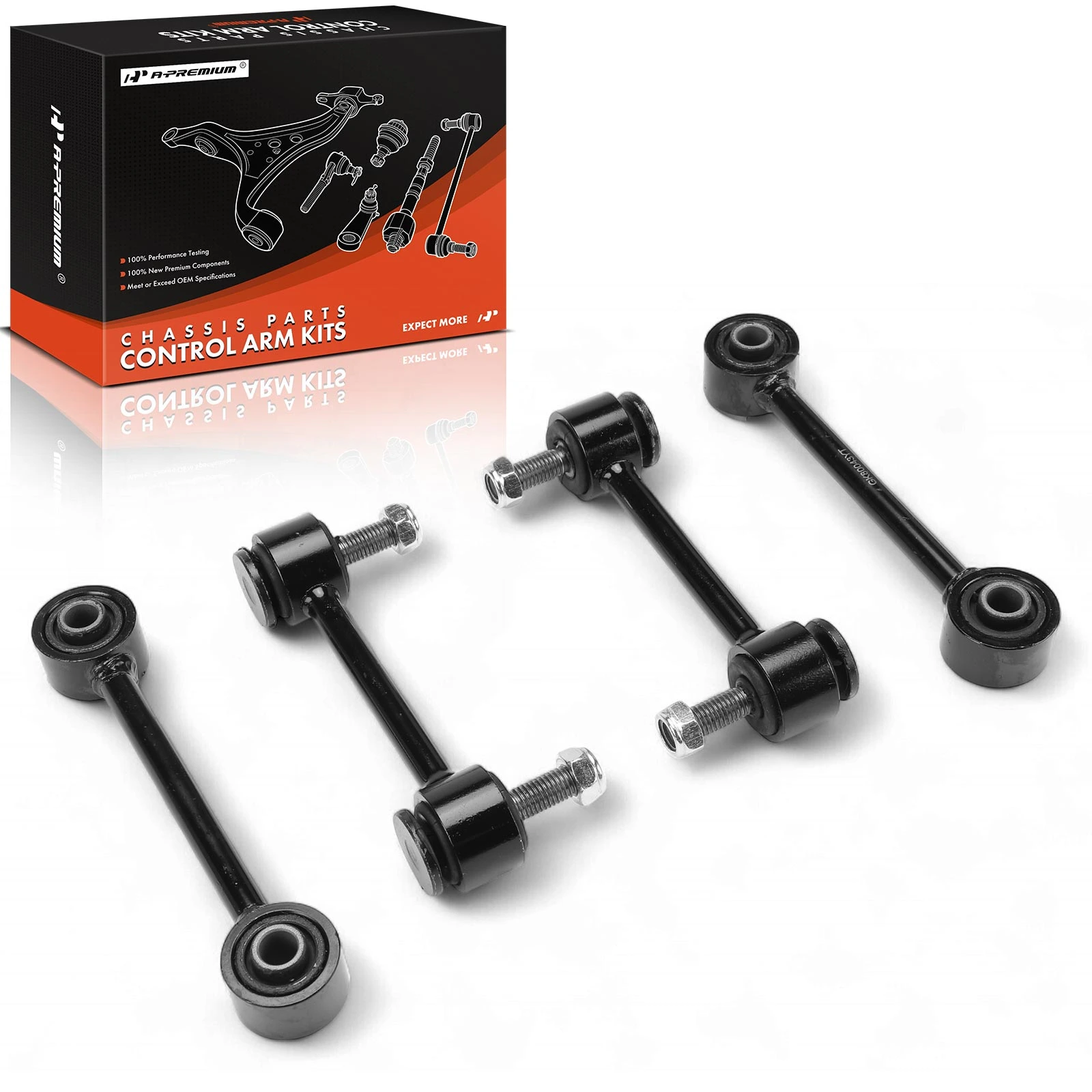 4 Pcs Front & Rear Suspension Stabilizer Sway Bar Link