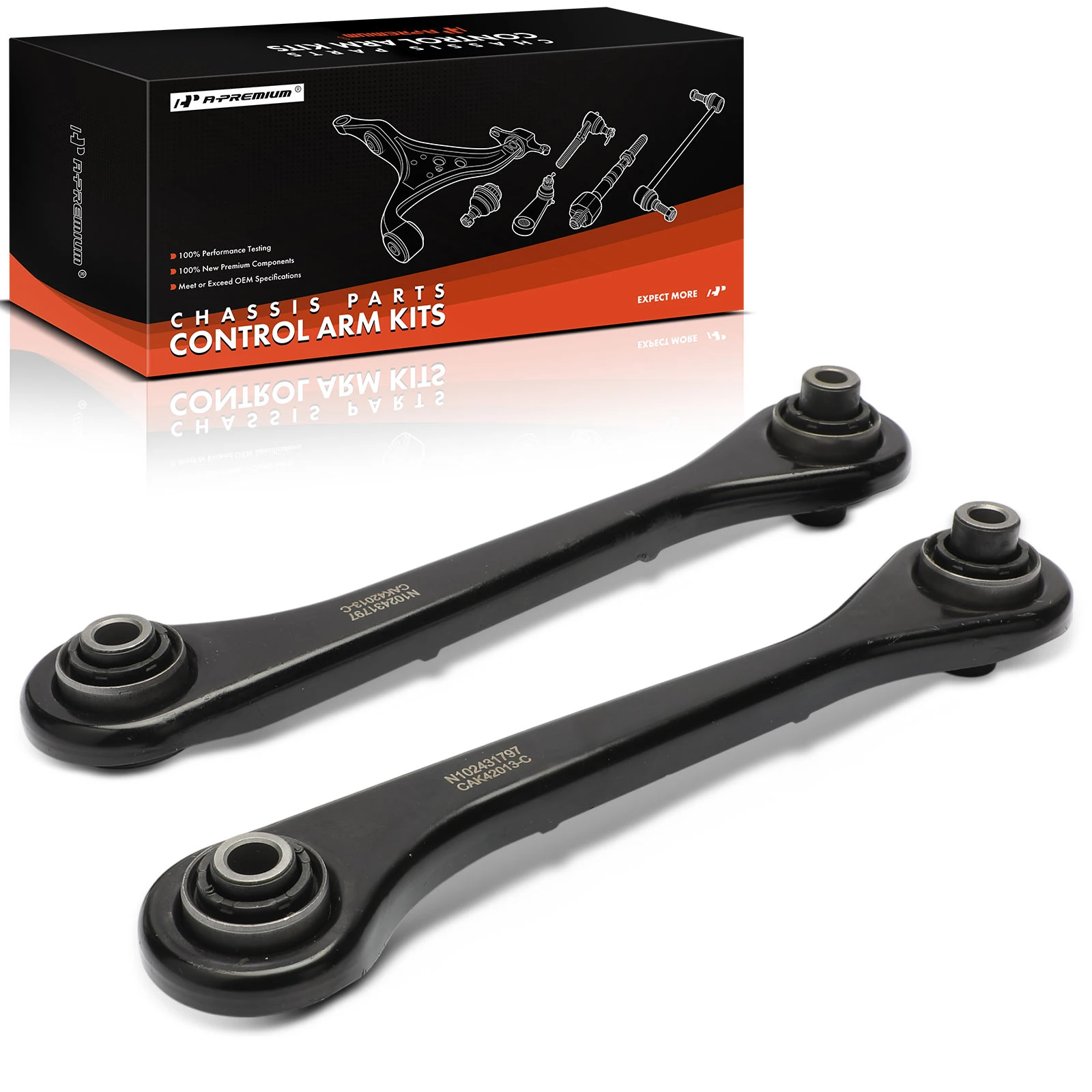 2006-2013 Audi A3 2-Pc Control Arm, Rear Driver & Passenger Lower Forward A-Premium APCA7952