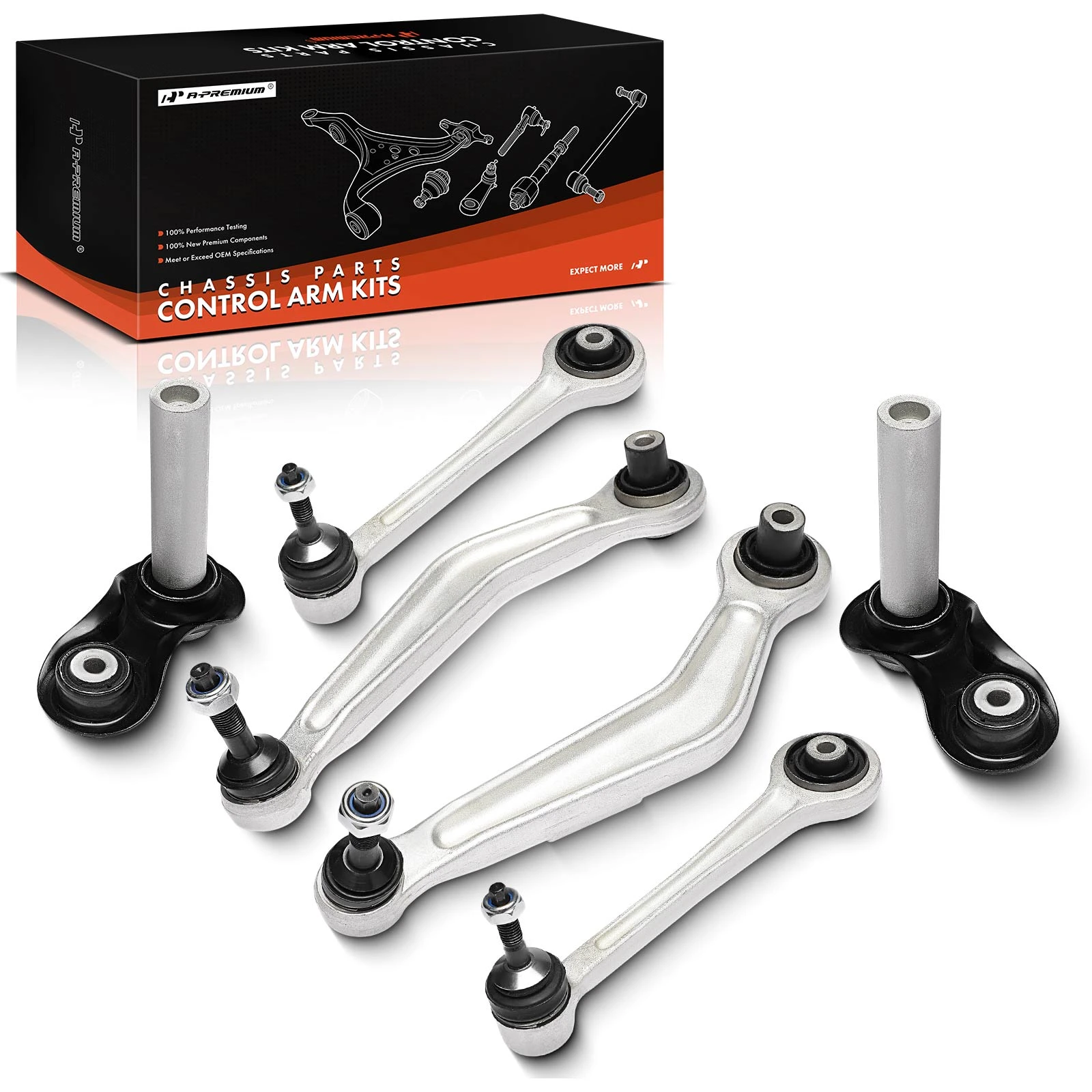 6 Pcs Rear Suspension Control Arm and Ball Joint Assembly