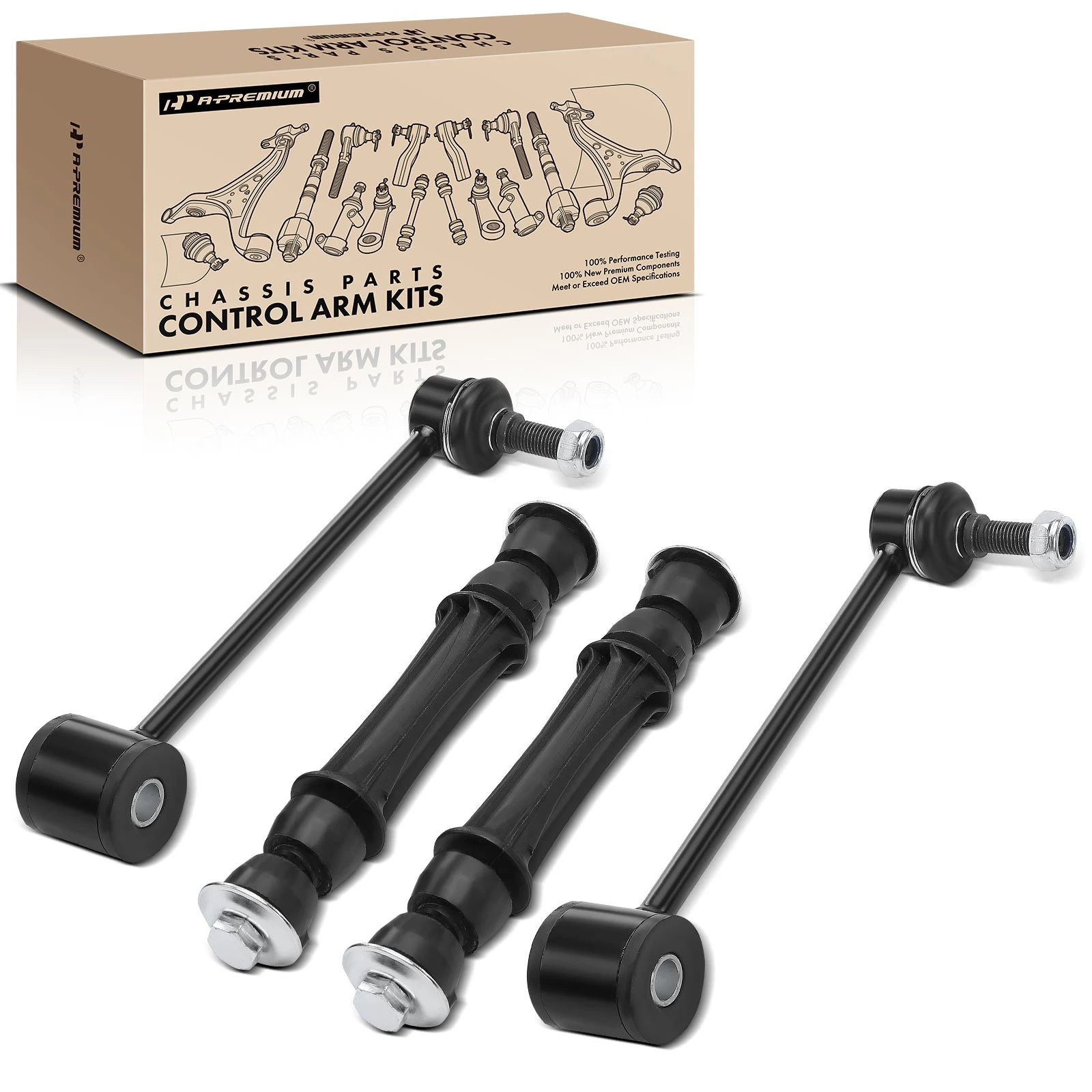 4 Pcs Front & Rear Stabilizer Bar Link