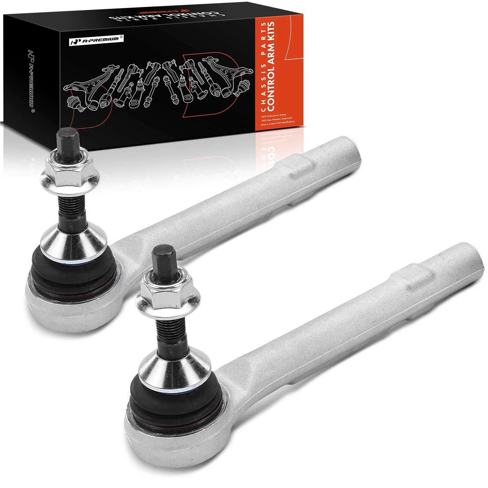 2 Pcs Front Outer Tie Rod End