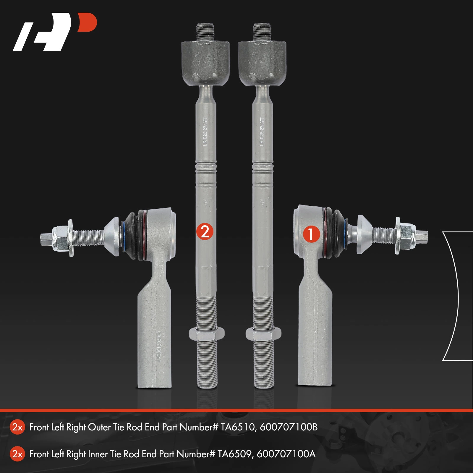 4 Pcs Inner & Outer Tie Rod End for Tesla S 2012-2016 ELECTRIC