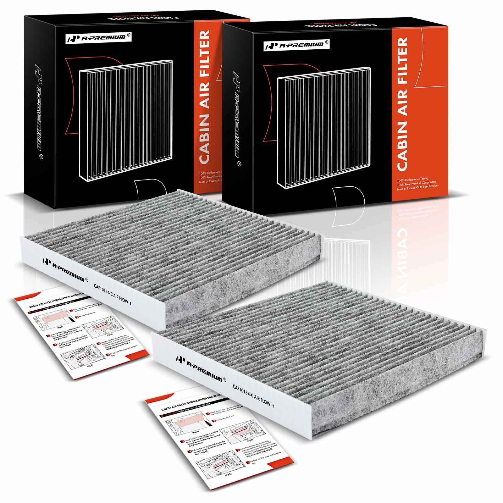 2 Pcs Activated Carbon Cabin Air Filters