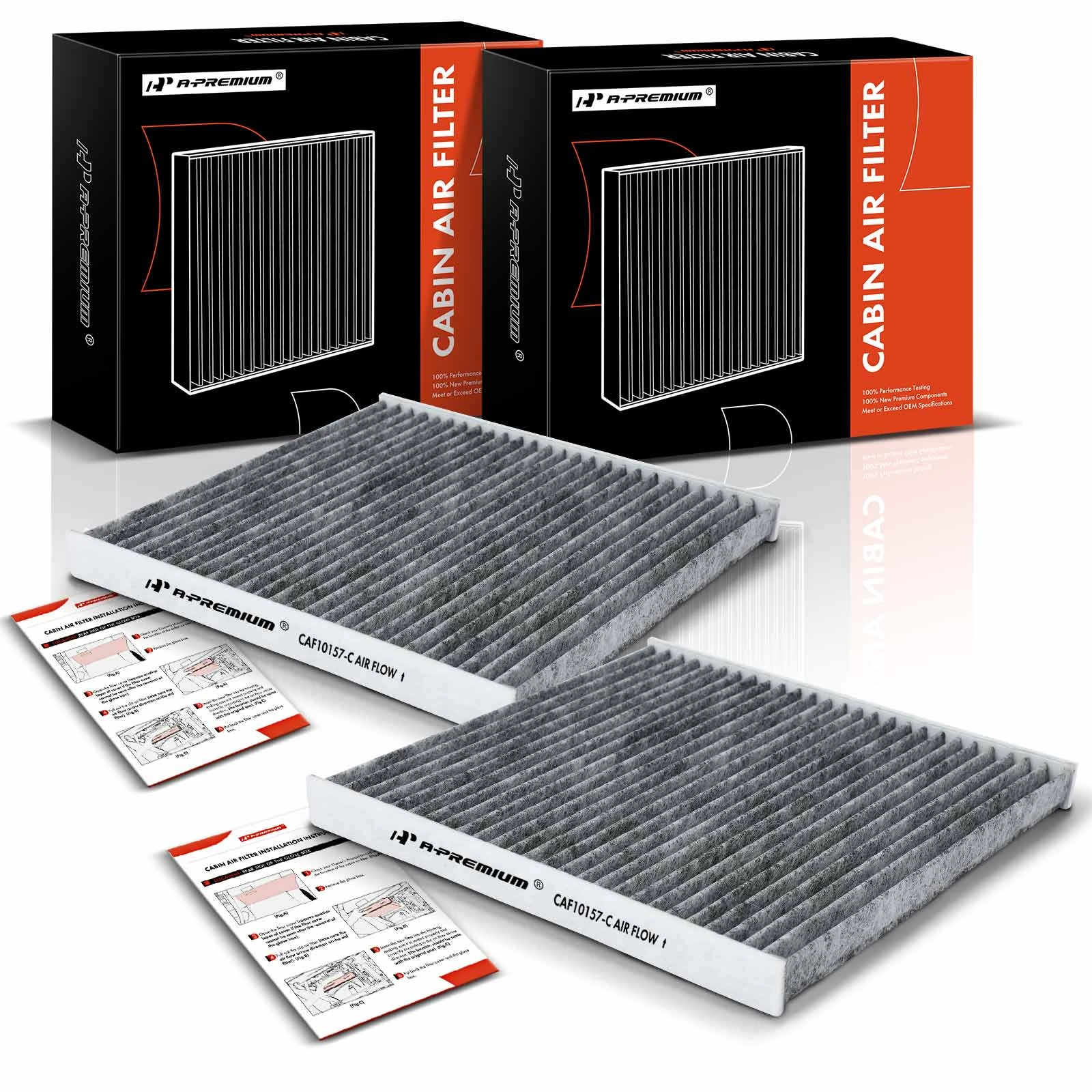 2 Pcs Activated Carbon Cabin Air Filter