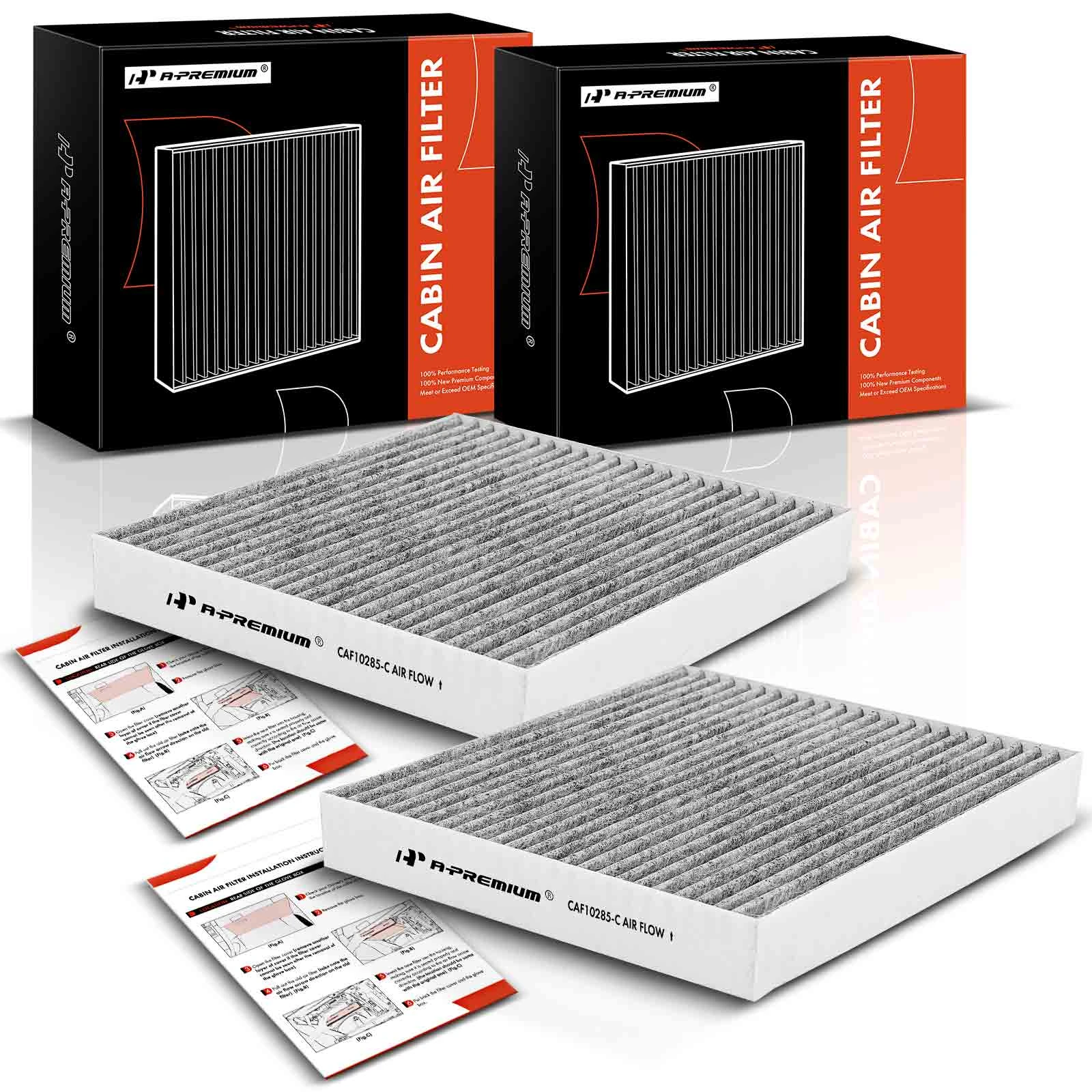 2 Pcs Activated Carbon Cabin Air Filters