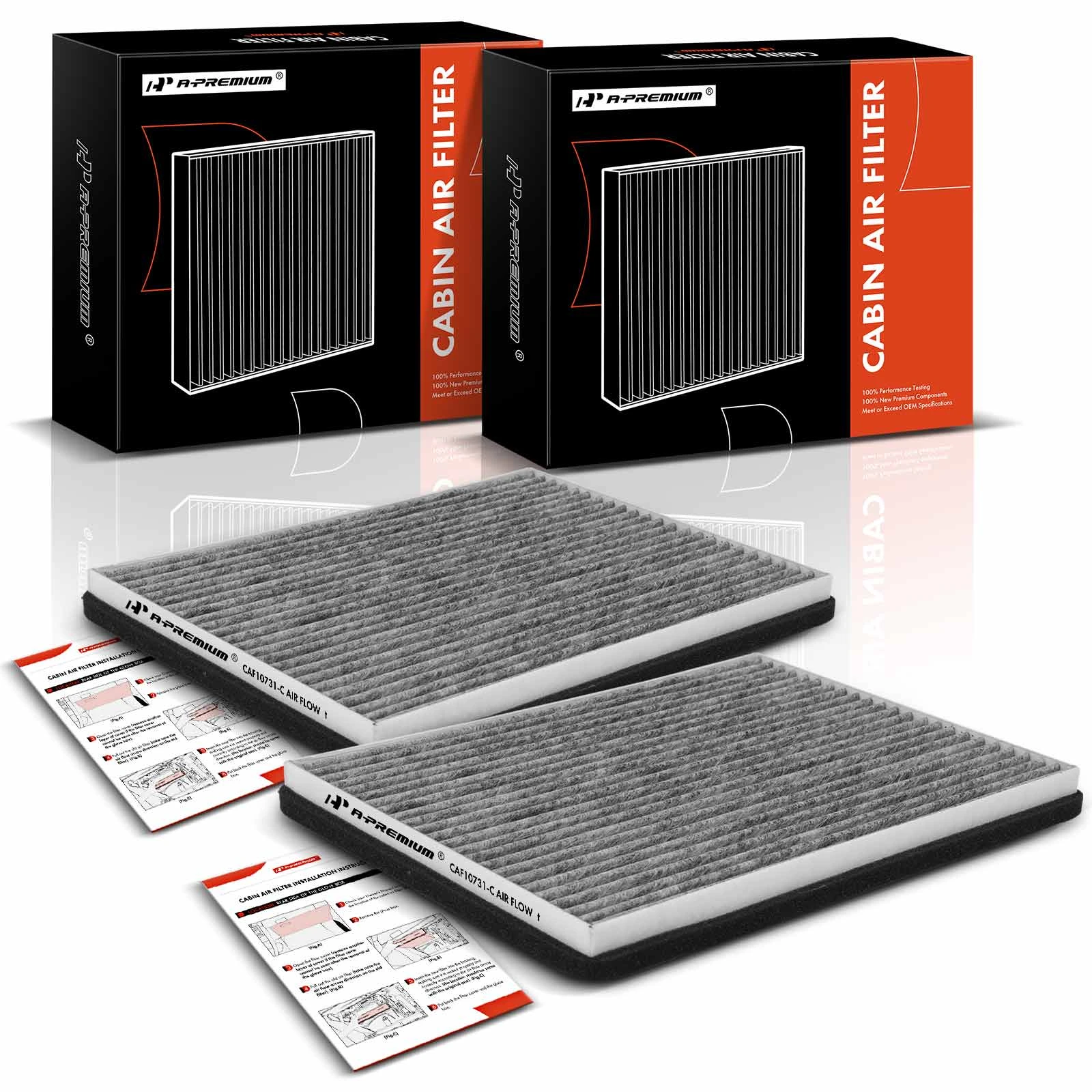 2 Pcs Activated Carbon Cabin Air Filter