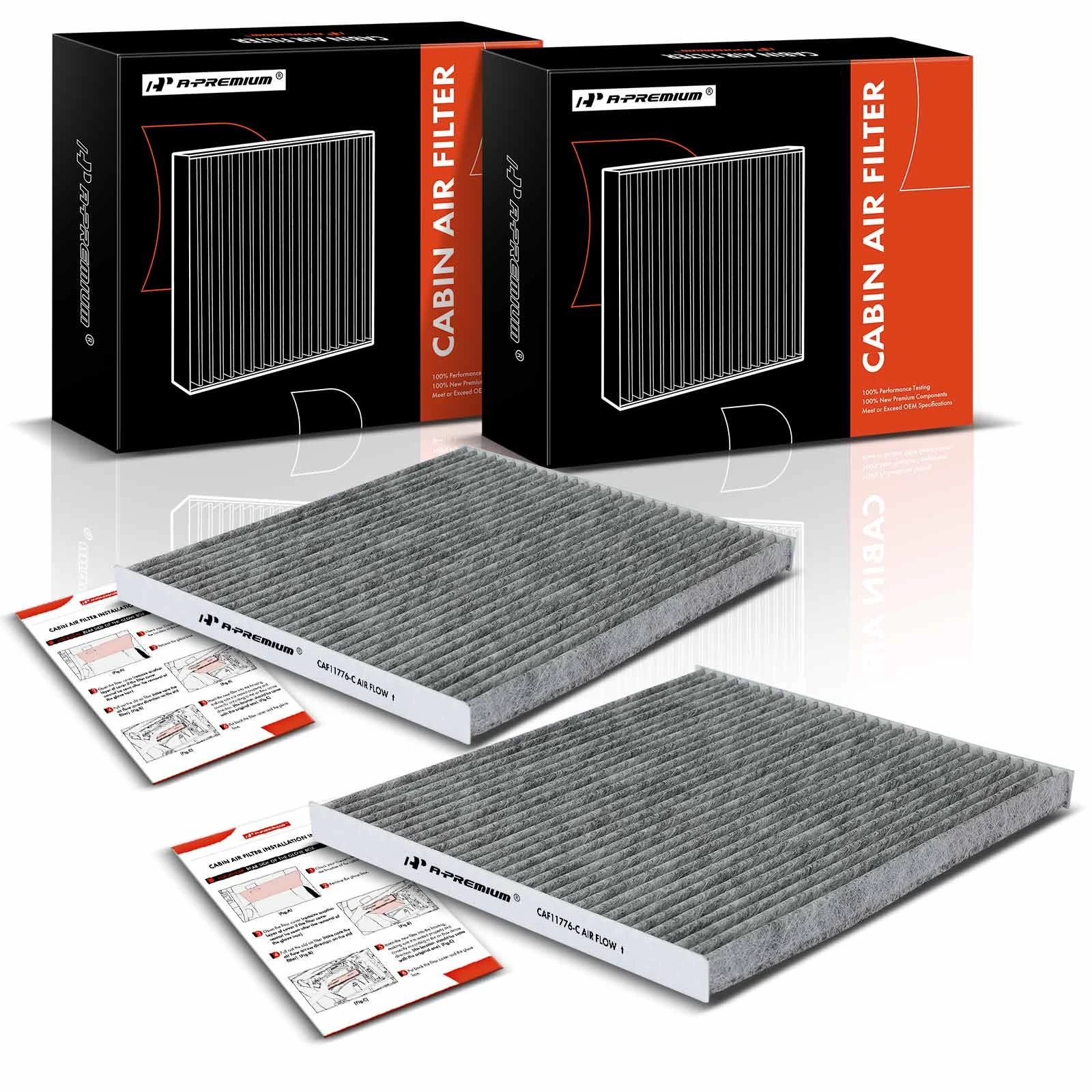 2 Pcs Activated Carbon Cabin Air Filter