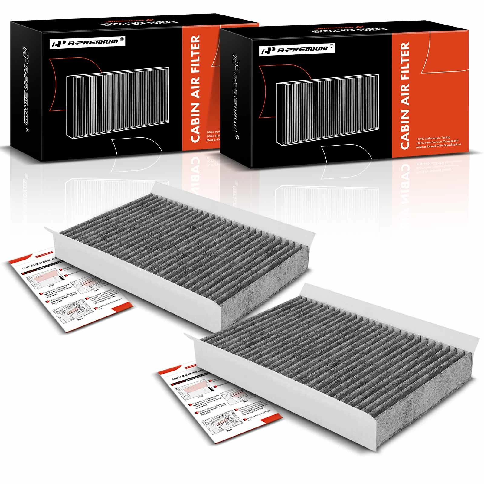 2 Pcs Activated Carbon Cabin Air Filter