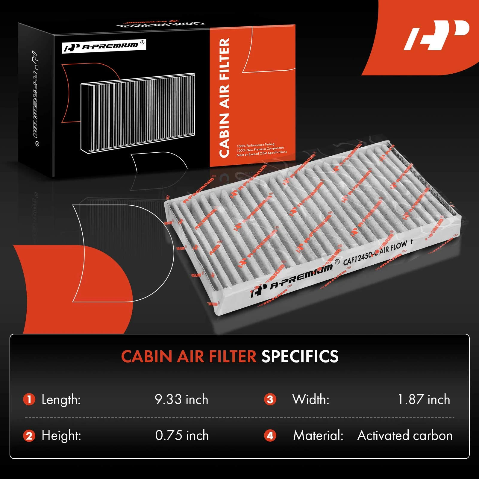 2 Pcs Activated Carbon Cabin Air Filter for Jeep Wrangler 20-23 Gladiator 21-23 3.0L