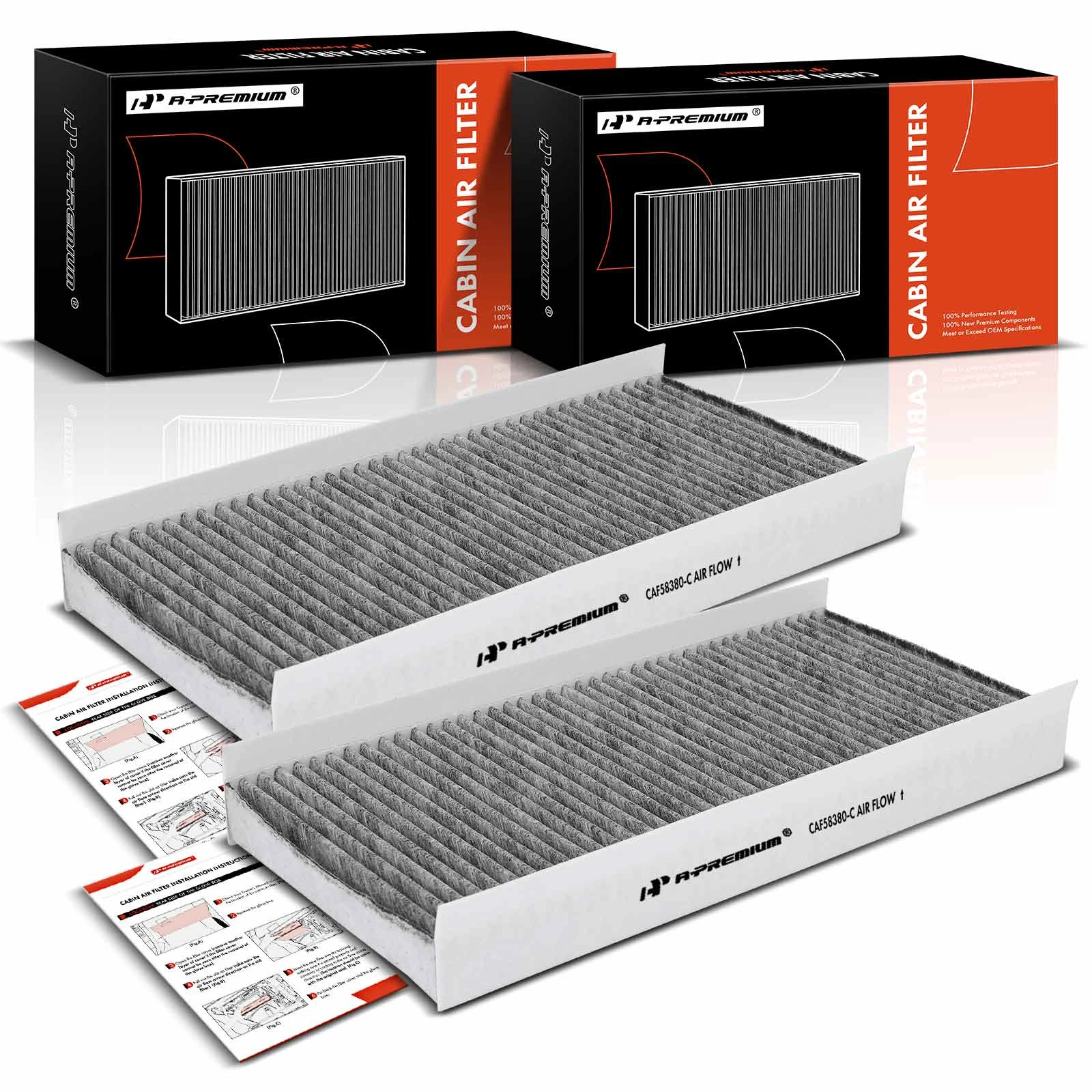 2 Pcs Activated Carbon Cabin Air Filter for 2010-2011 Saab 9-3X