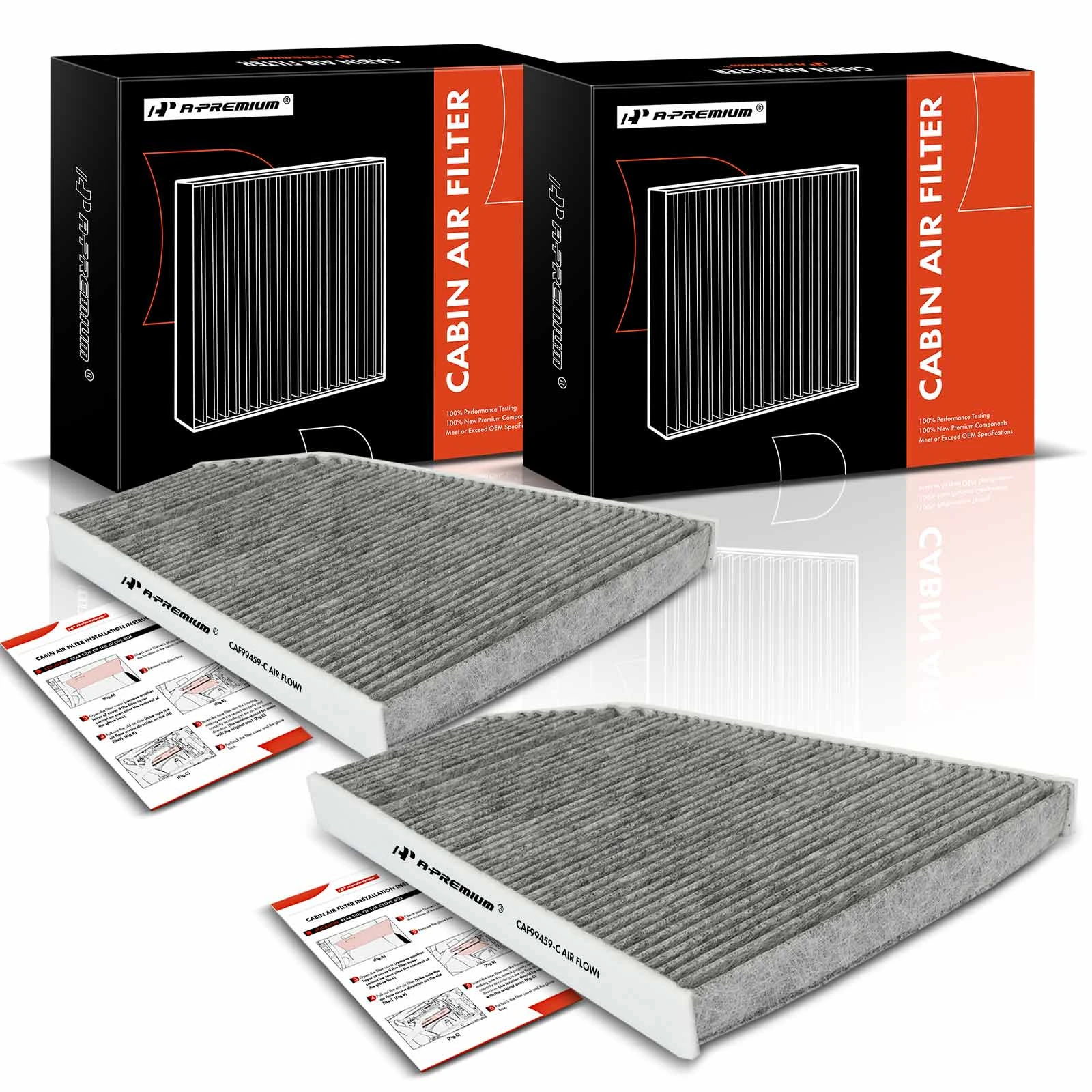 2 Pcs Activated Carbon Cabin Air Filter for 2016-2023 Tesla X