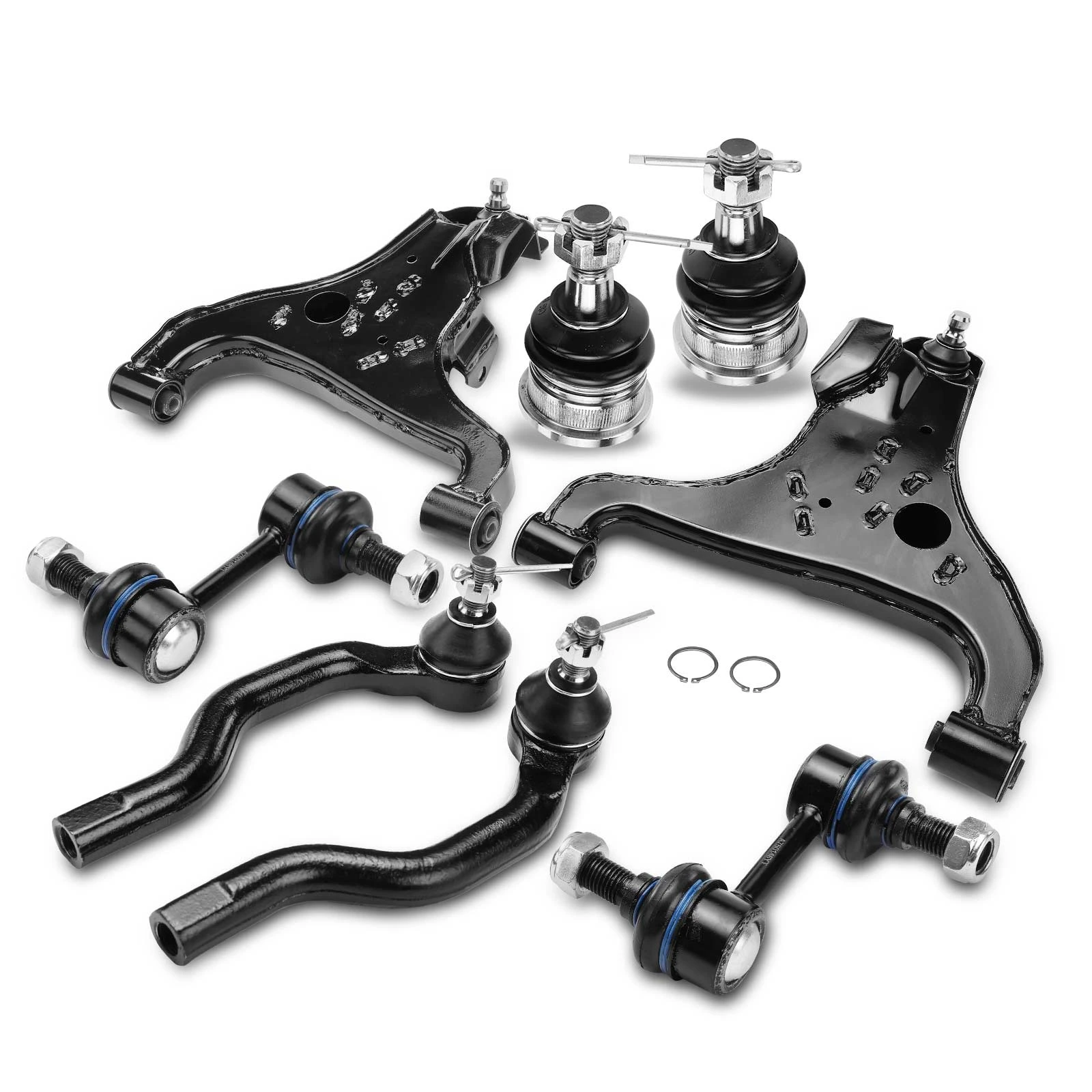 8 Pcs Control Arm with Ball Joint Sway Bar Link Tie Rod End