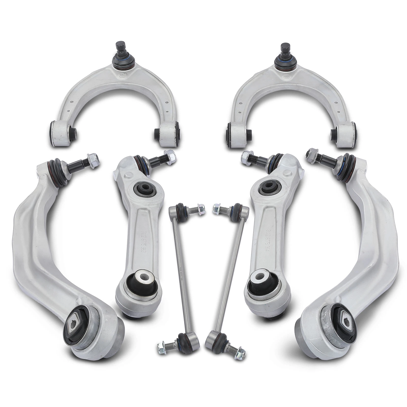 8 Pcs Front Control Arm & Stabilizer Bar Link