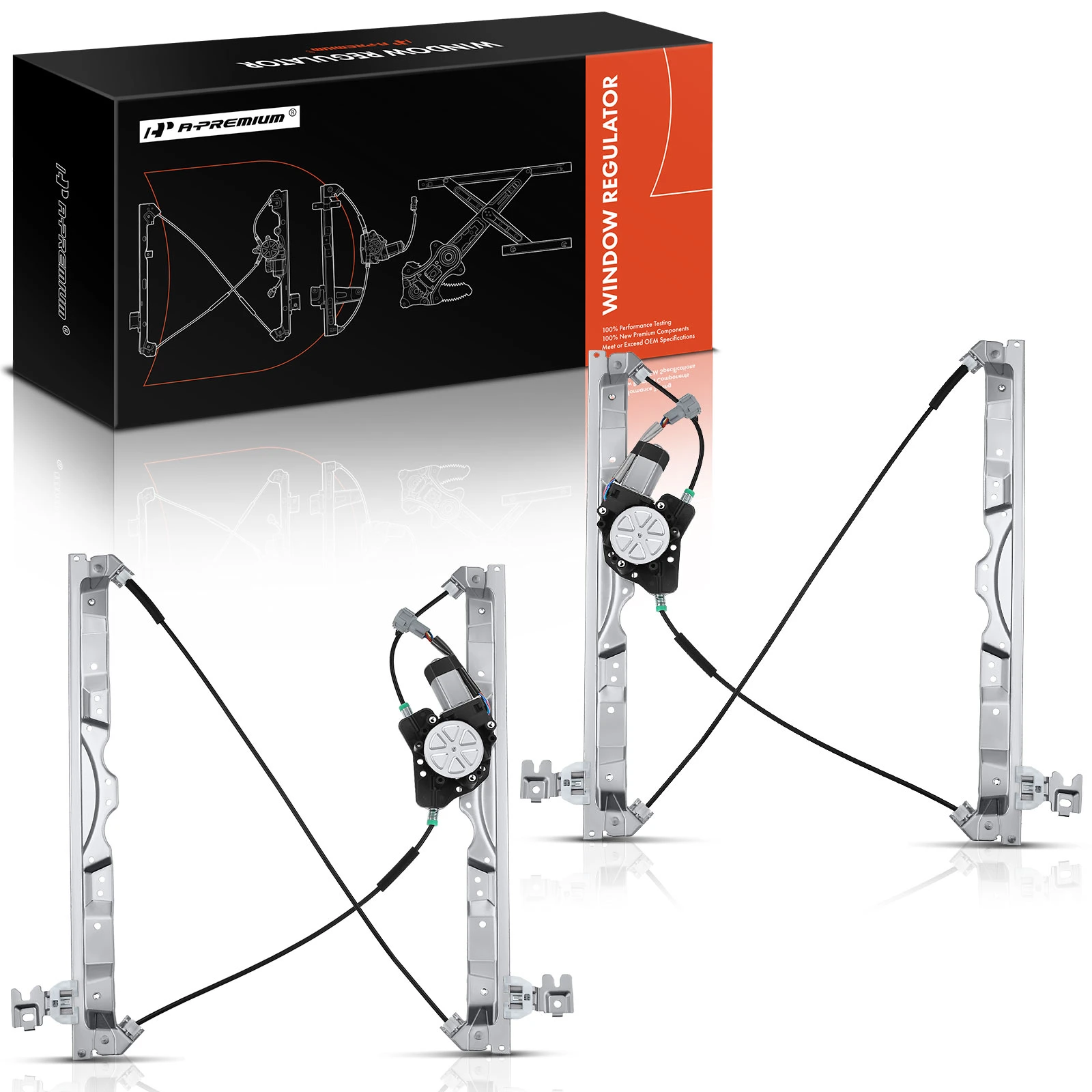 2 Pcs Front Power Window Regulator with Motor