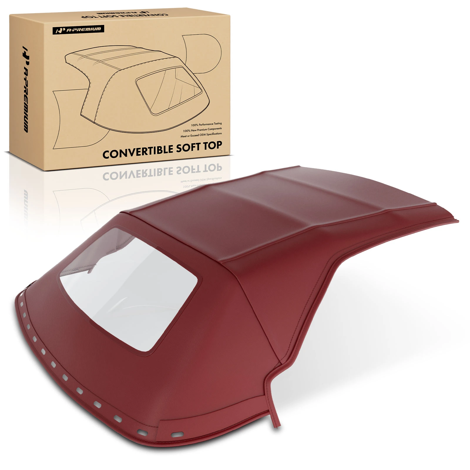 Bordeaux Convertible Soft Top with Plastic Window for 1994-2004 Ford Mustang