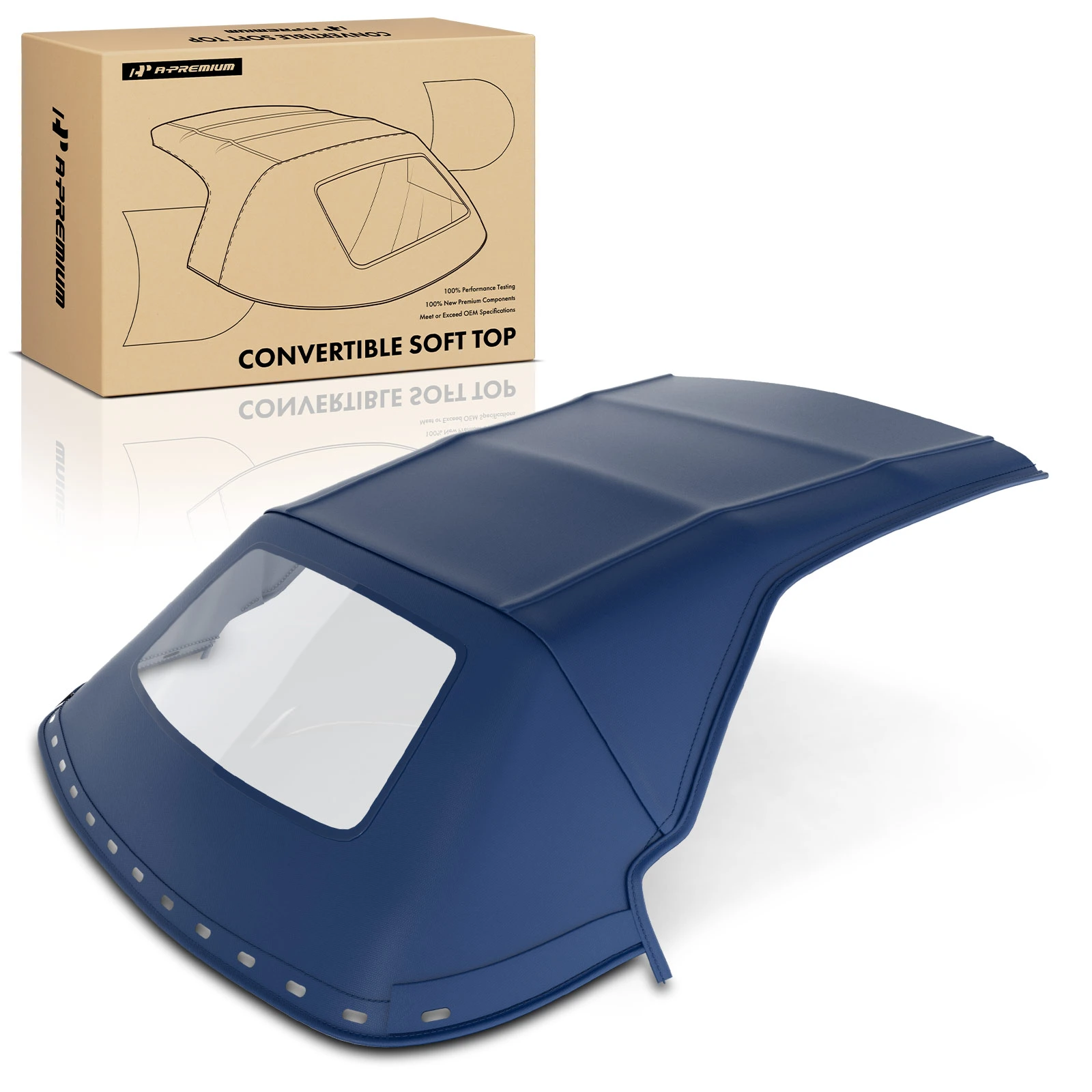 Blue Convertible Soft Top with Plastic Window for 1994-2004 Ford Mustang