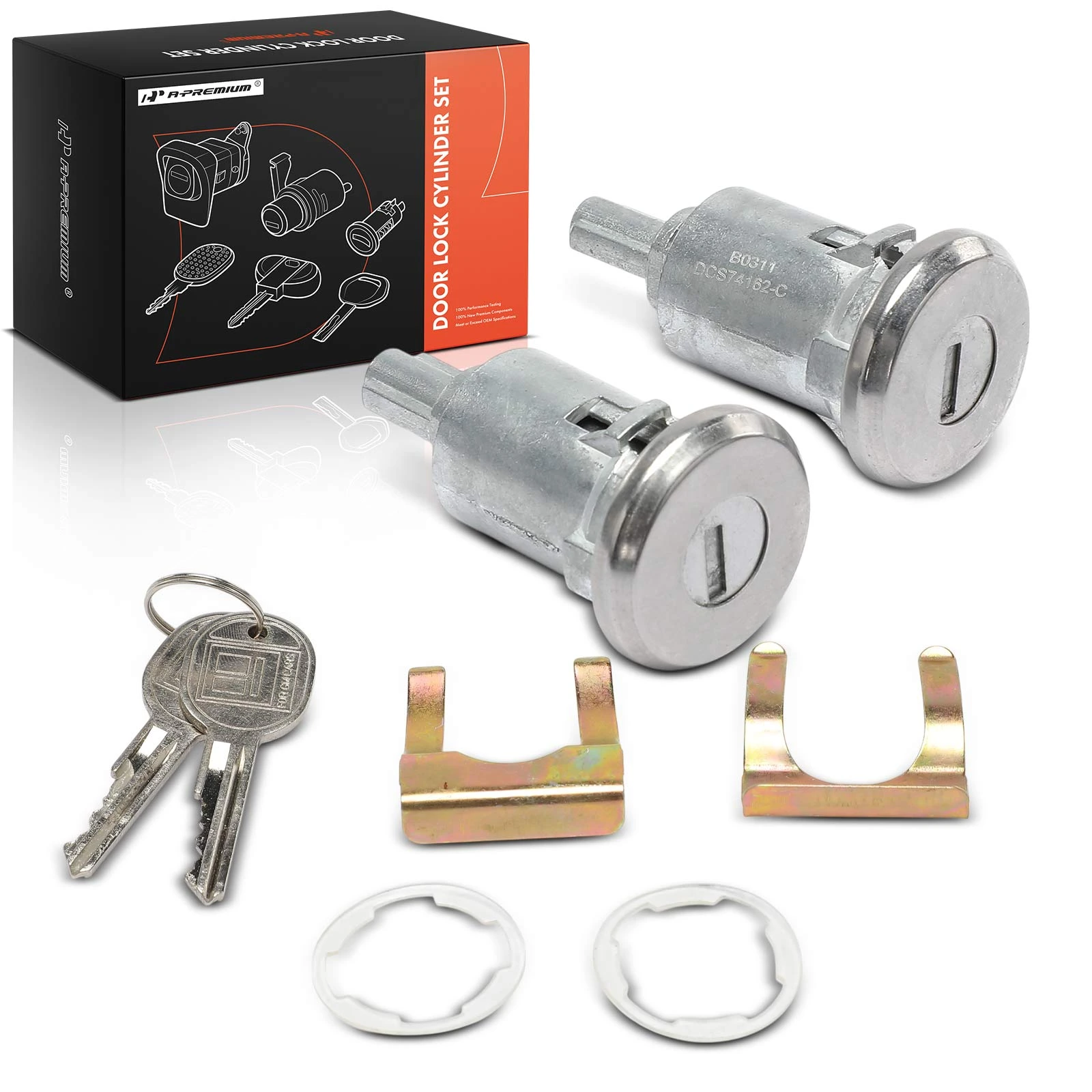 2 Pcs Door Lock Cylinder Set with 2 Keys
