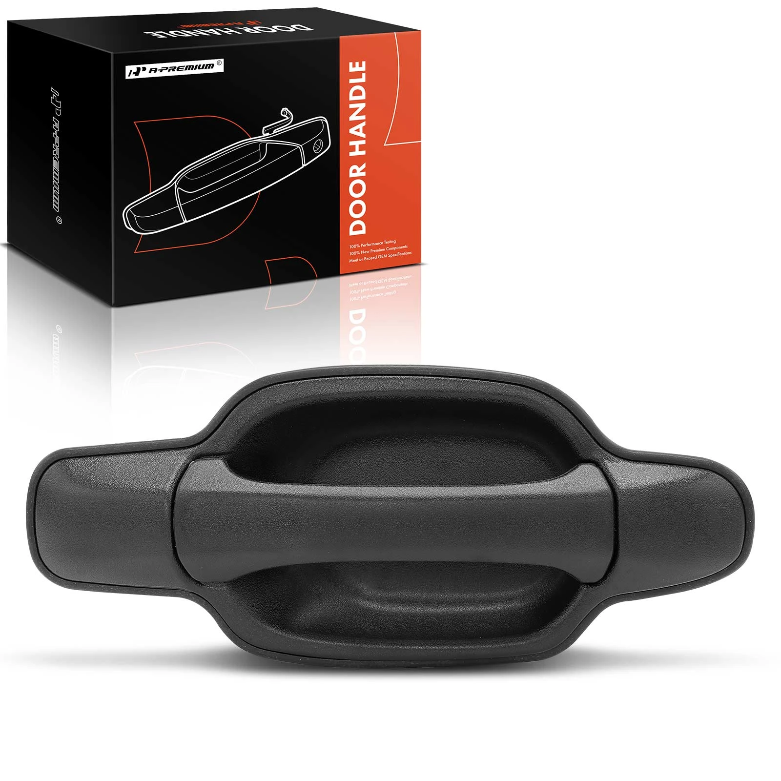 Front Passenger Textured Black Exterior Door Handle with Keyhole