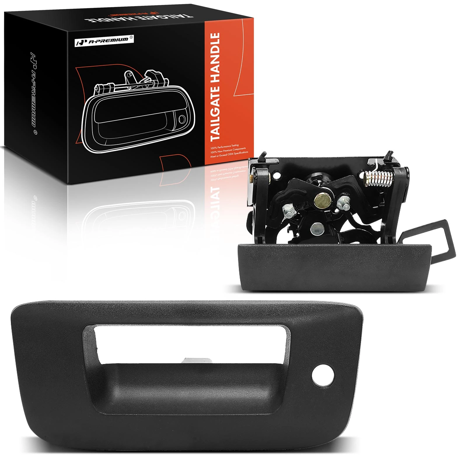 2 Pcs Black Tailgate Handle with Bezel