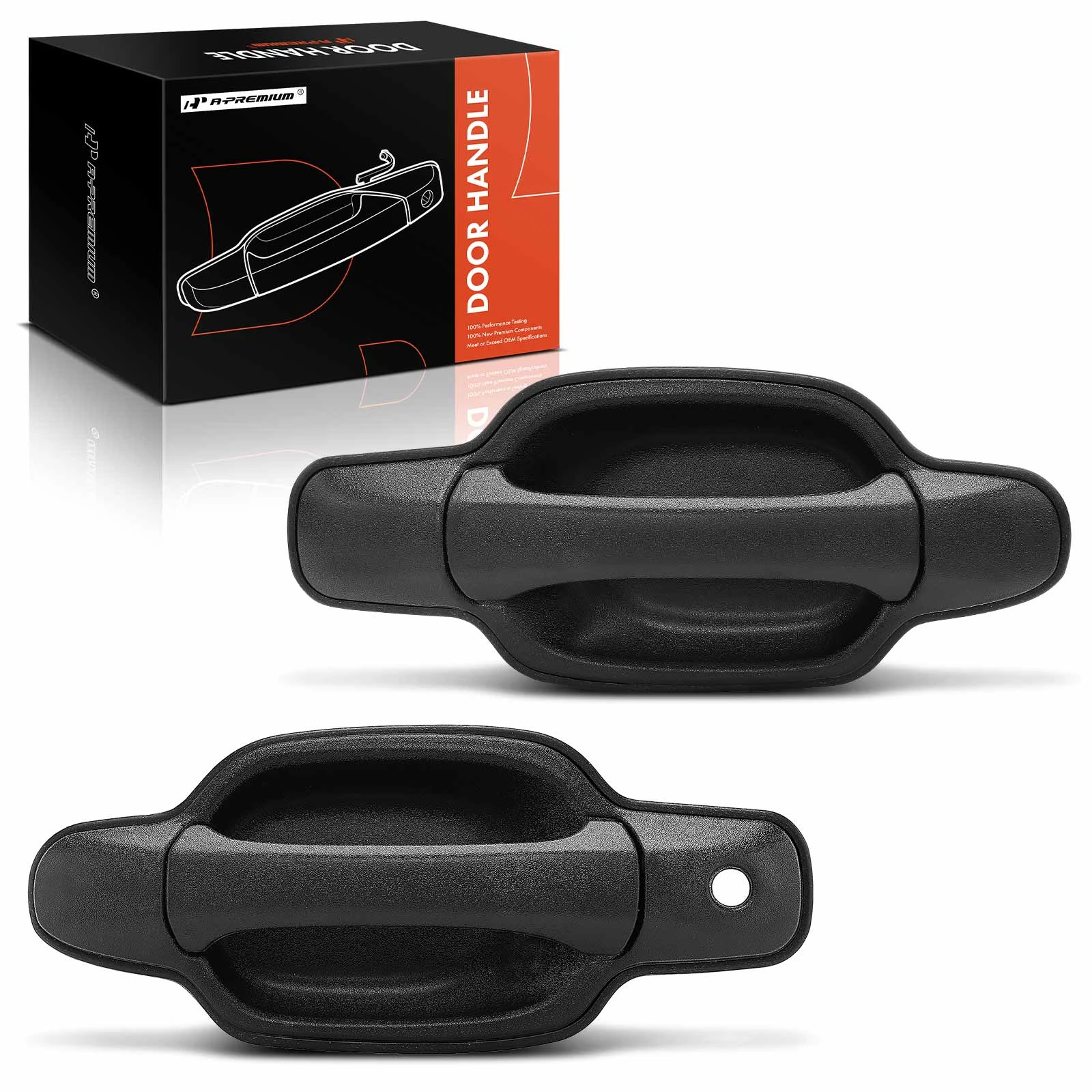 2 Pcs Front Textured Black Exterior Door Handle