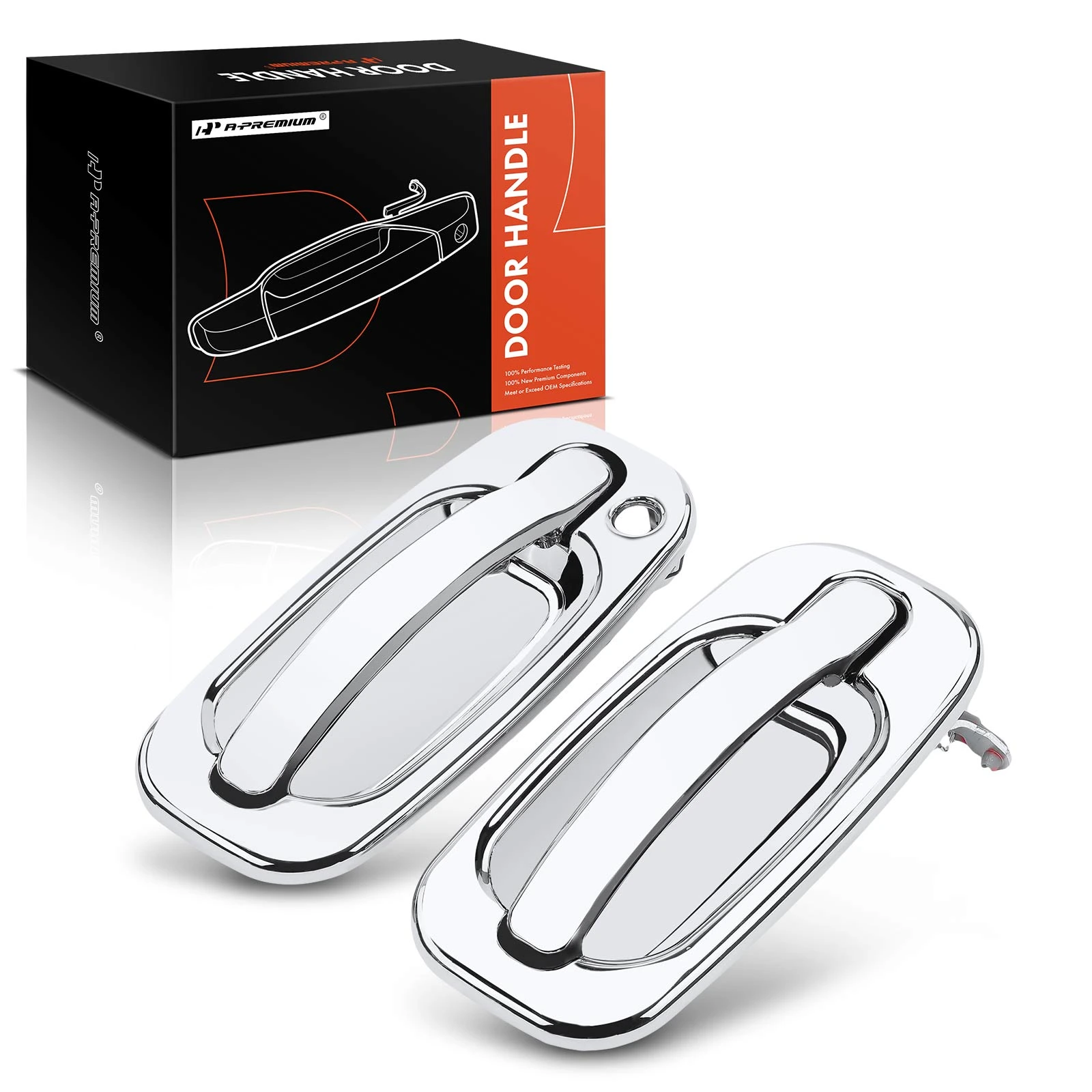 2 Pcs Front Chrome Exterior Door Handle