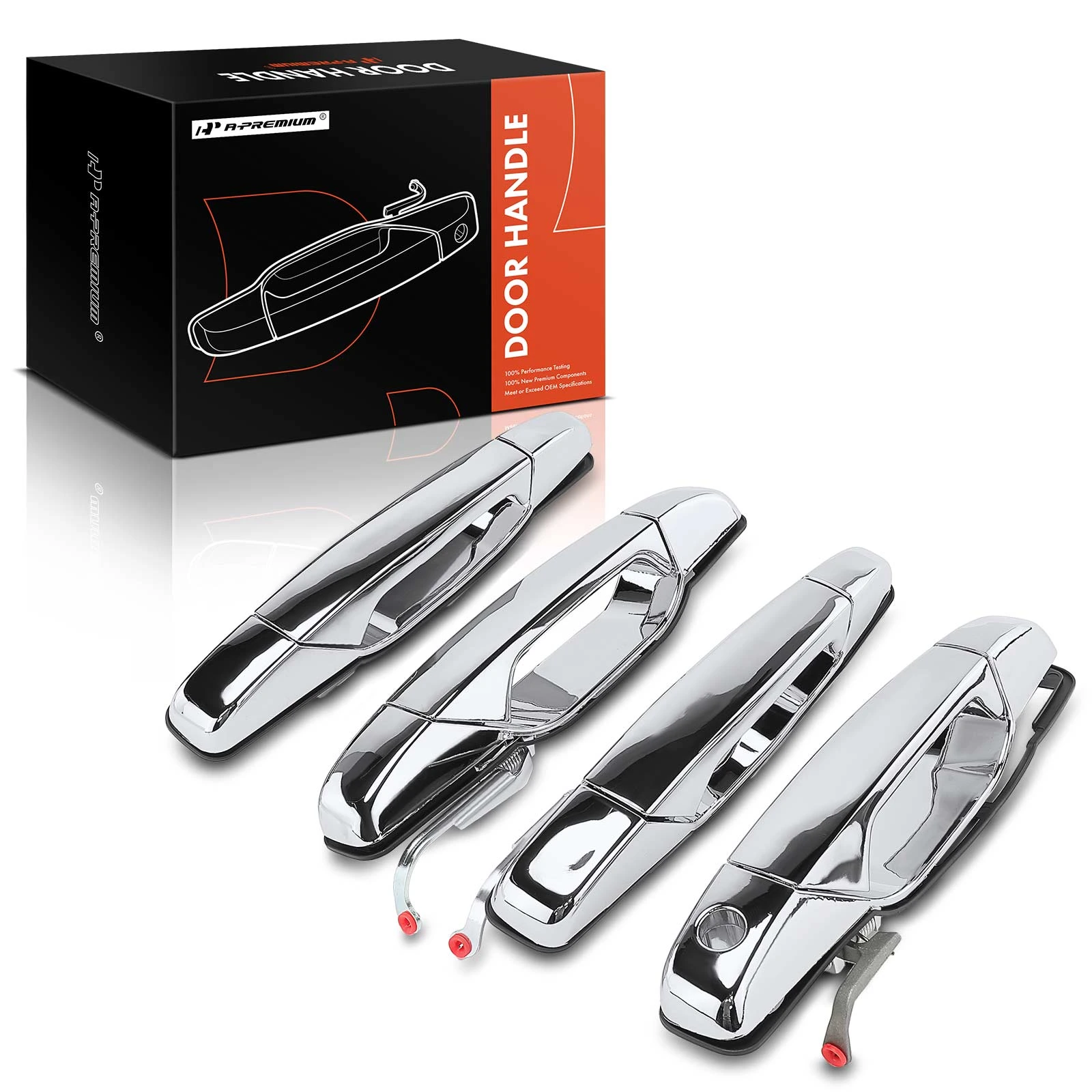 4 Pcs Front & Rear Chrome Exterior Door Handle