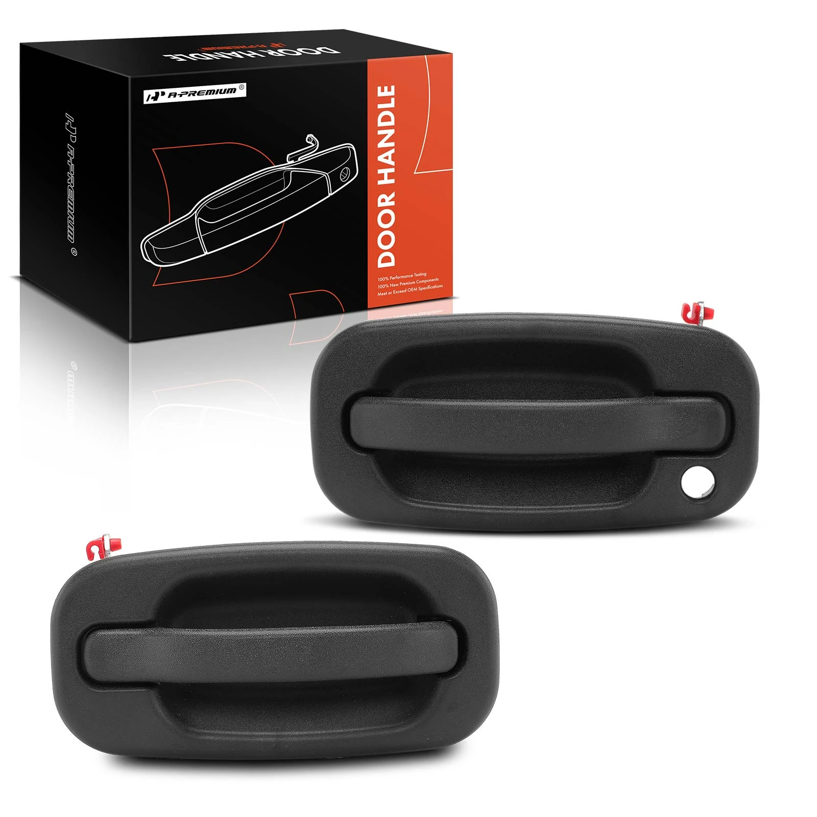 2 Pcs Front Textured Black Exterior Door Handle