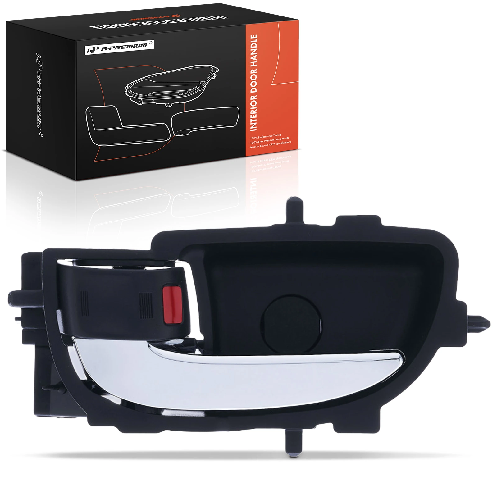 Front Driver or Rear Driver Chrome & Black Interior Door Handle