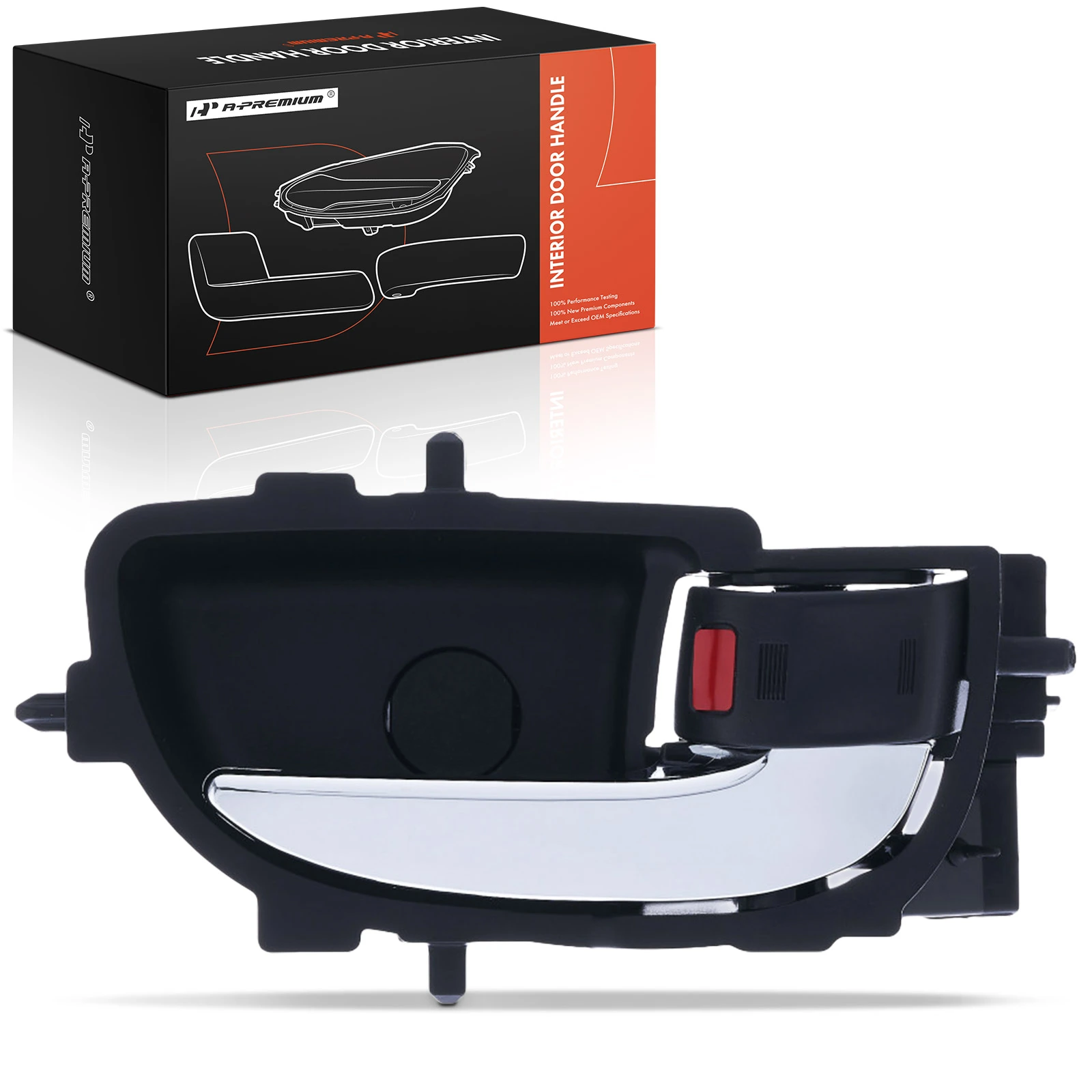 Front Passenger or Rear Passenger Chrome & Black Interior Door Handle