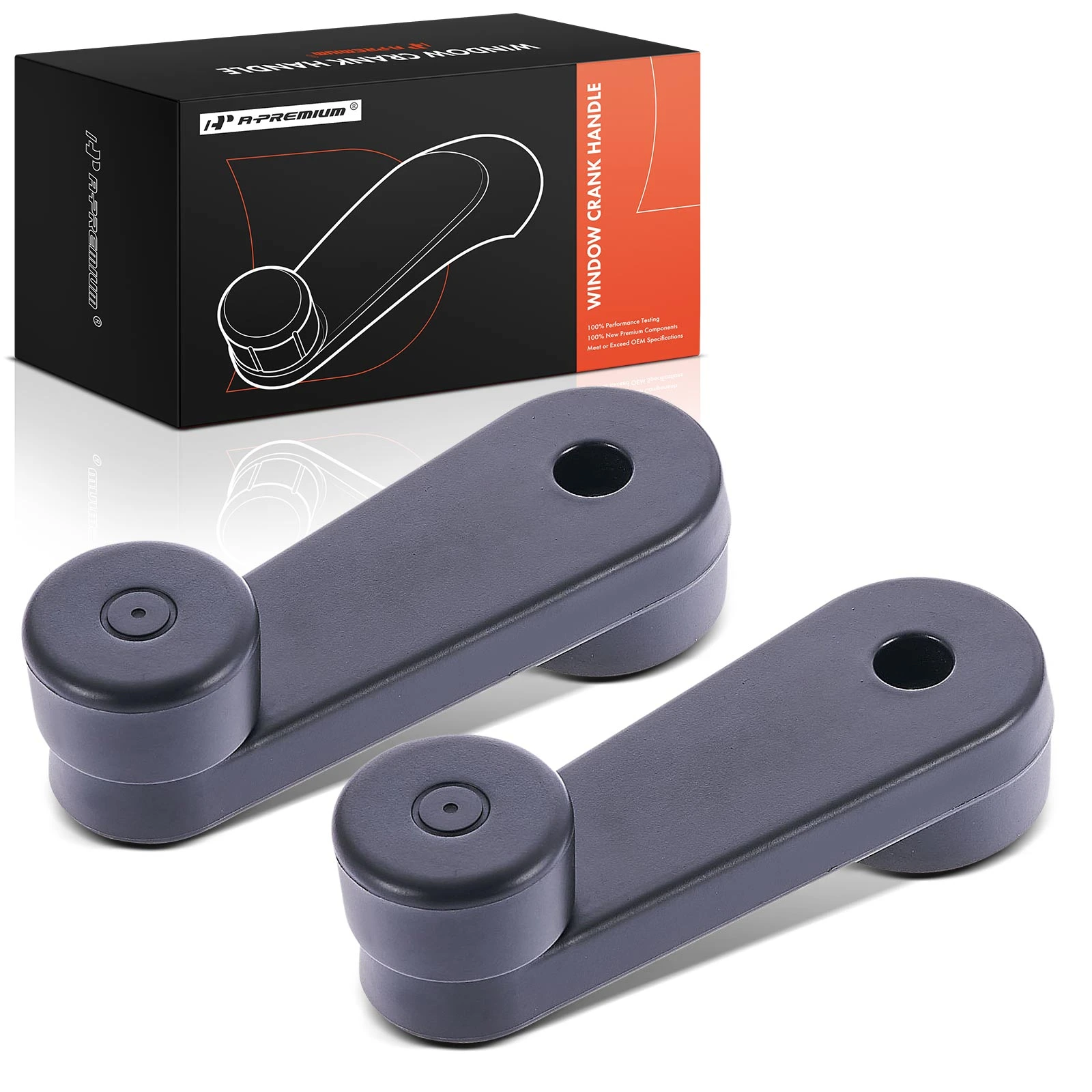 2 Pcs Driver & Passenger Black Window Crank Handle