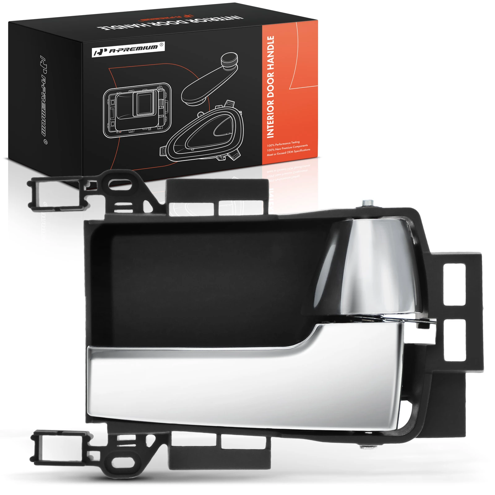 Front Passenger Chrome & Gray Interior Door Handle