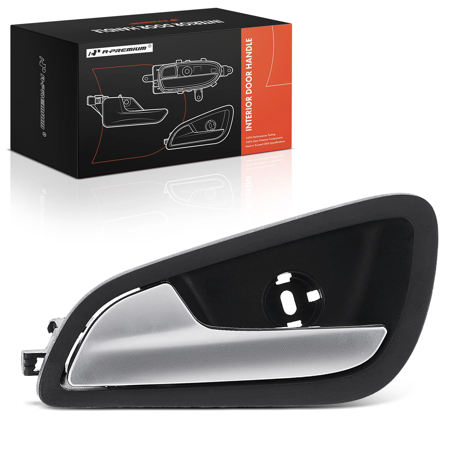 Rear Driver or Front Driver Black & Silver Interior Door Handle