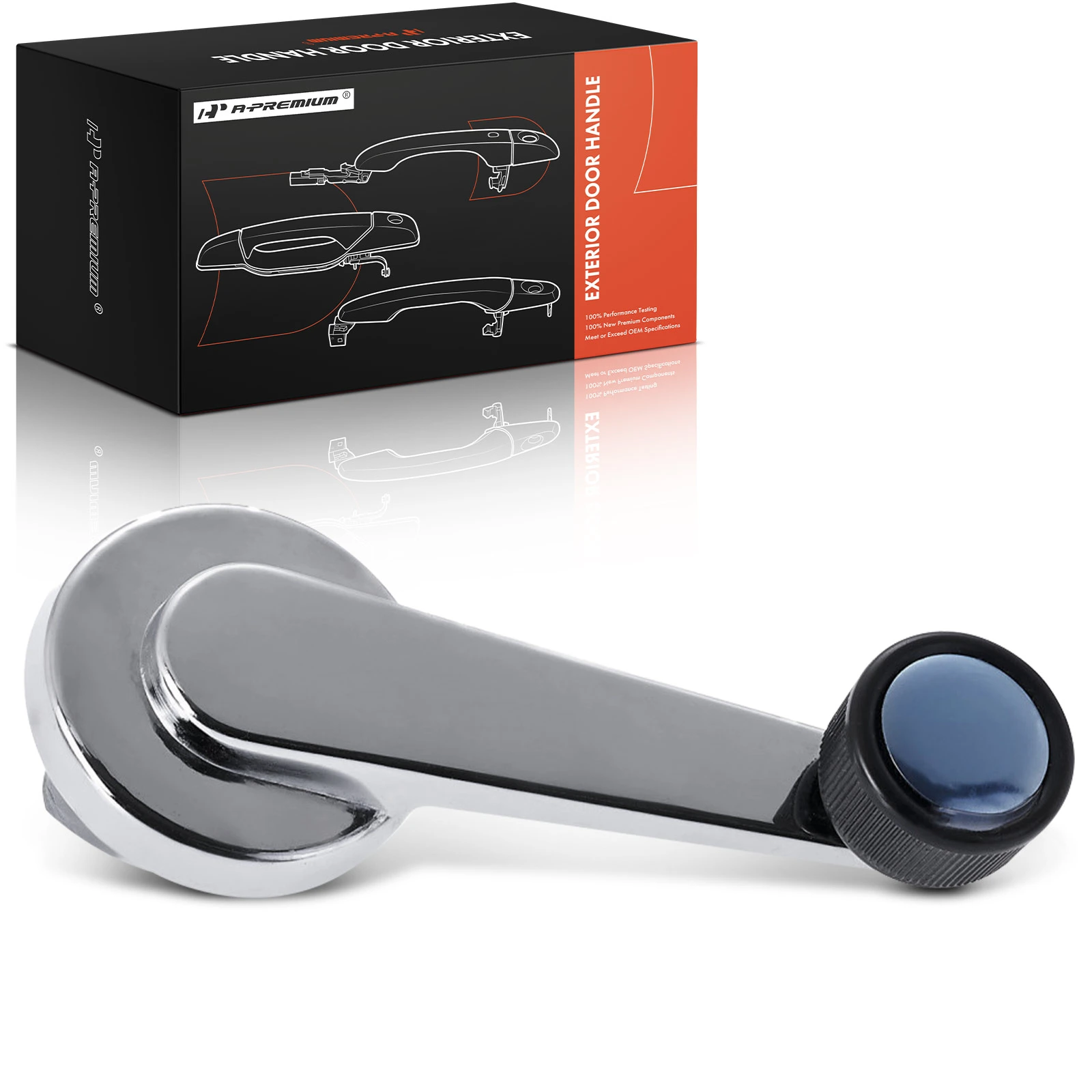 Black & Chrome Window Crank Handle for 1990-1994 Chevrolet K2500