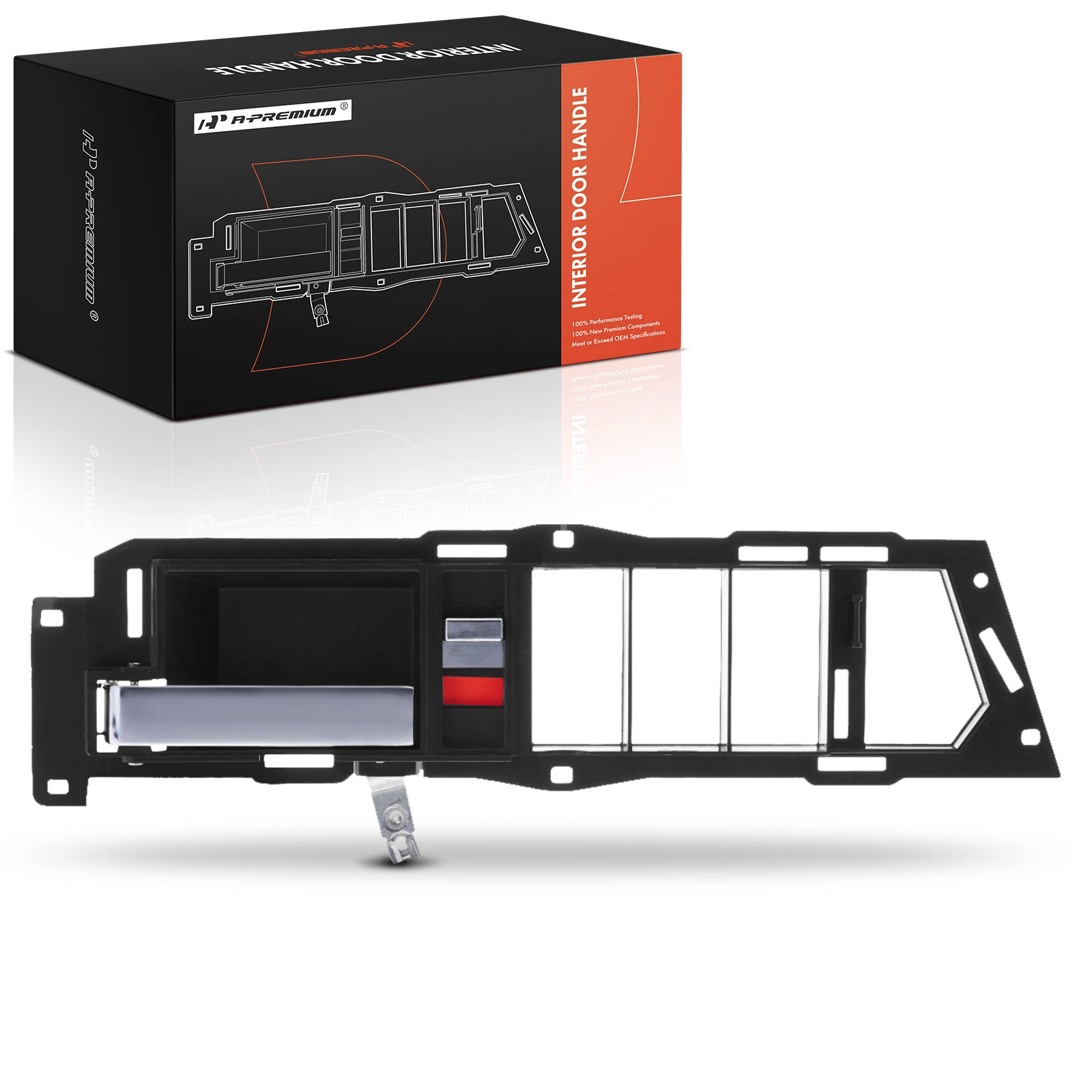 Front Driver Chrome Black Interior Door Handle for 1992-1994 GMC Yukon