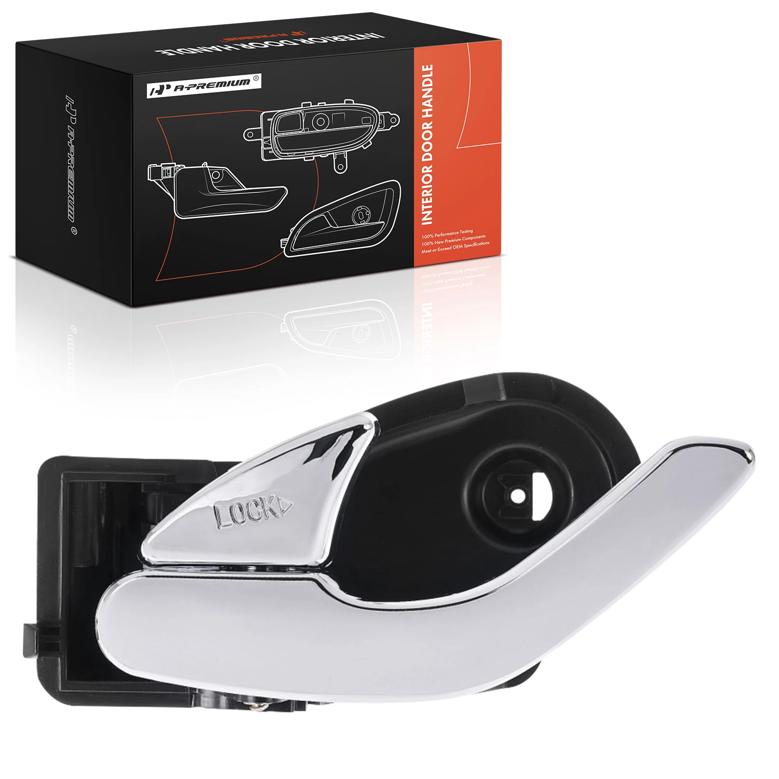 Front Driver Chrome & Black Interior Door Handle