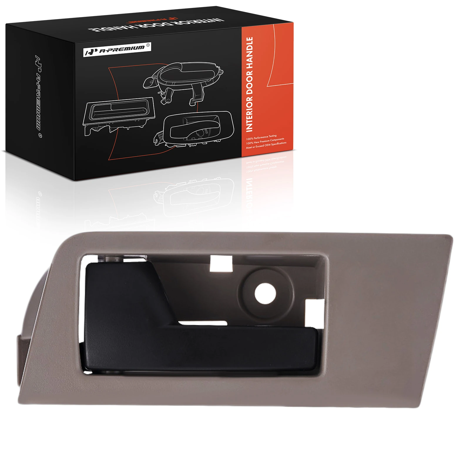 Front Driver Gray Bezel with Black Lever Interior Door Handle