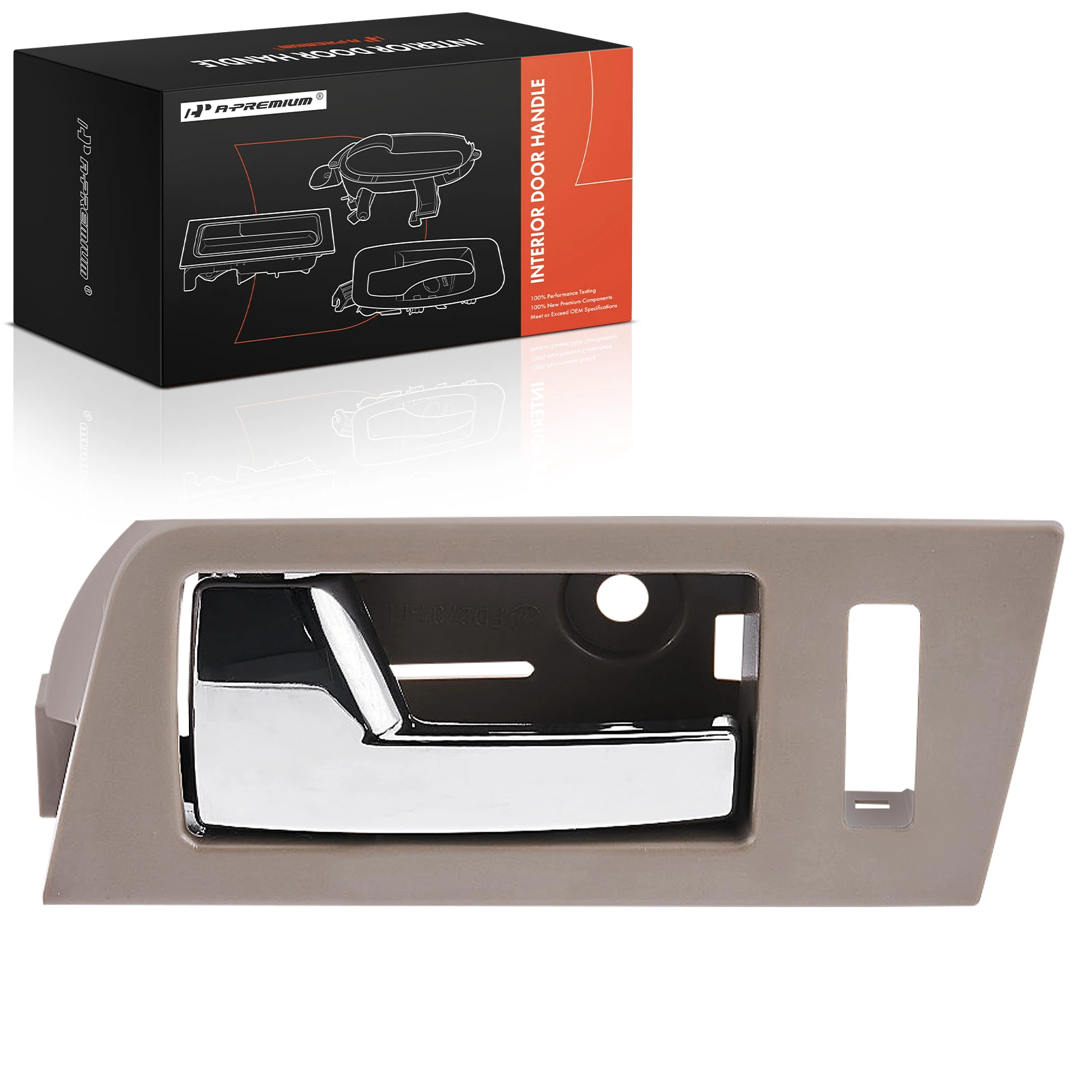 Front Driver Gray Housing with Chrome Lever Interior Door Handle