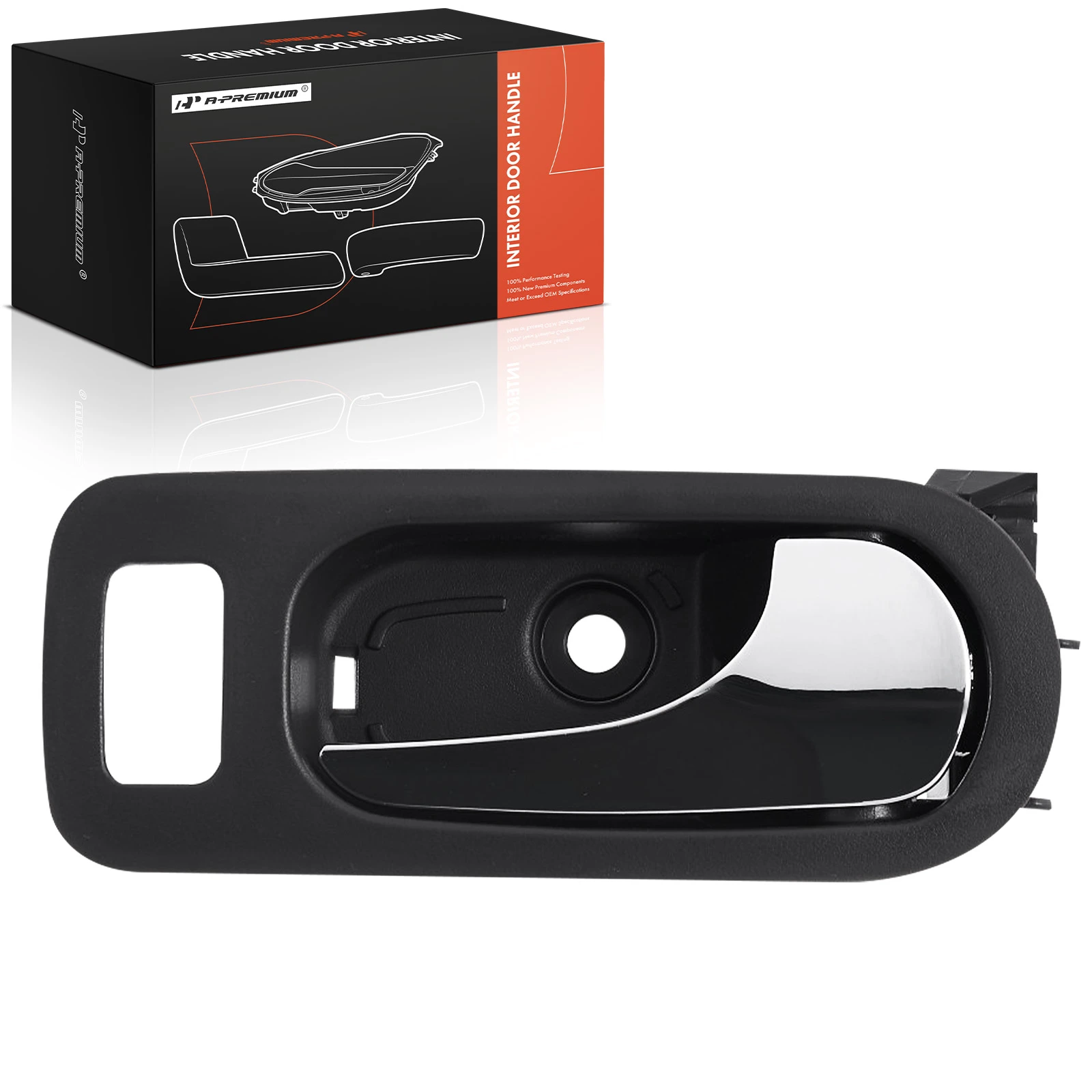 Rear Passenger Chrome & Brown Interior Door Handle